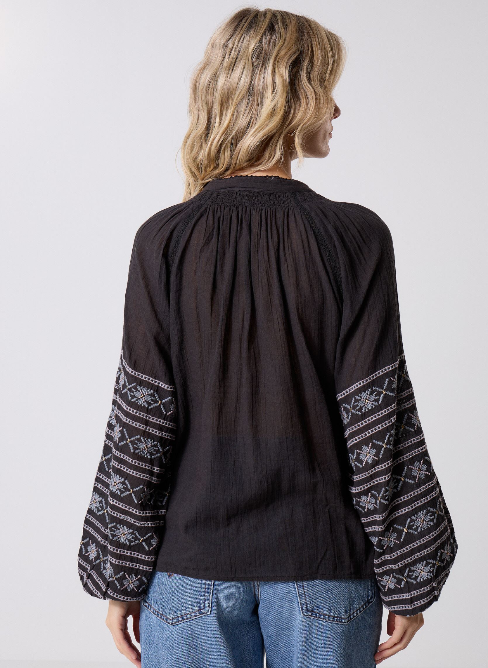 Langarm-Blusen Virginia damen blau Maison Hotel Langarm-Blusen Virginia damen blau Dusty Blue