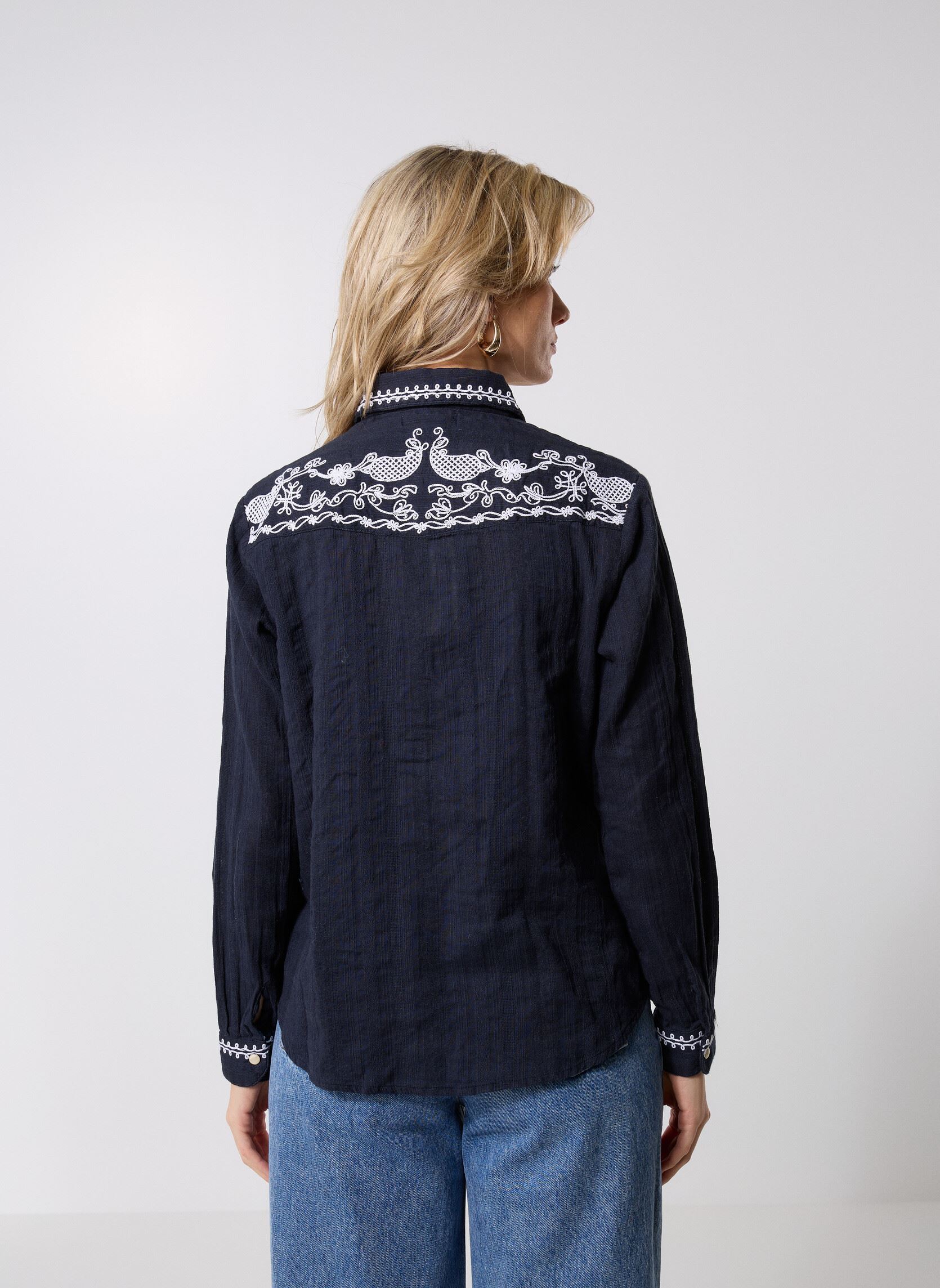 Langarm-Hemden Charro damen schwarz Maison Hotel Langarm-Hemden Charro damen schwarz NOIR