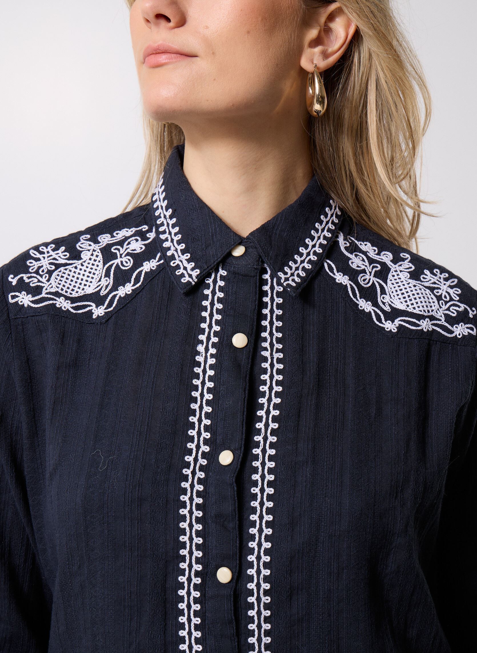 Langarm-Hemden Charro damen schwarz Maison Hotel Langarm-Hemden Charro damen schwarz NOIR