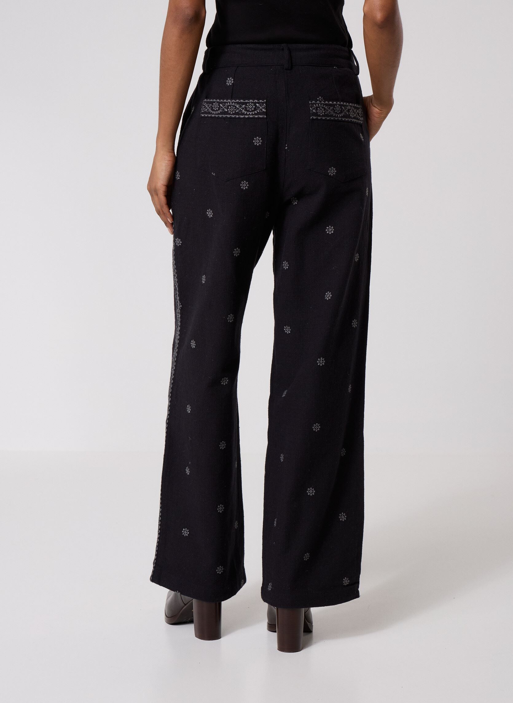 Weite Hosen Diego damen schwarz Maison Hotel Weite Hosen Diego damen schwarz Charro Black
