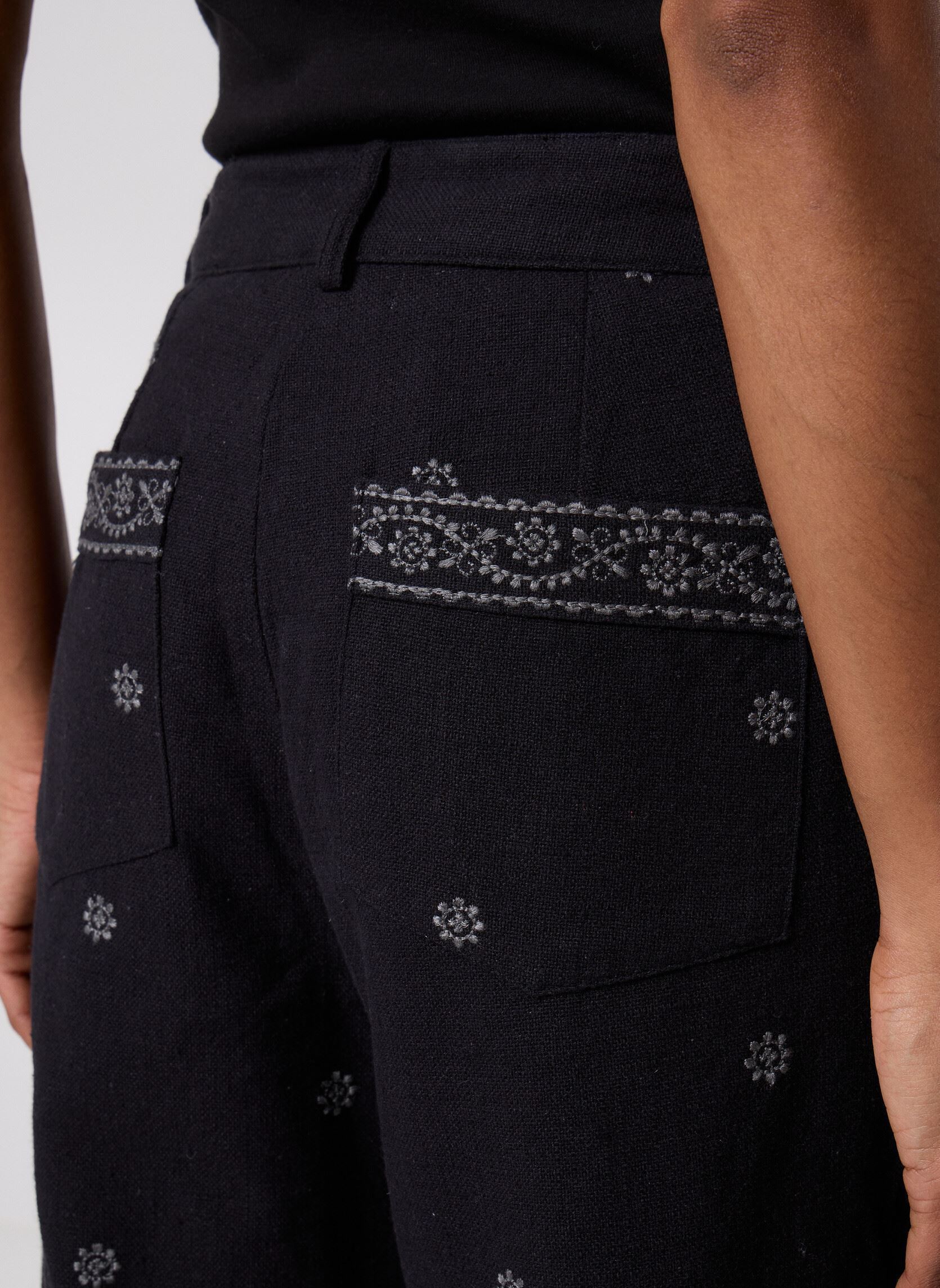 Weite Hosen Diego damen schwarz Maison Hotel Weite Hosen Diego damen schwarz Charro Black