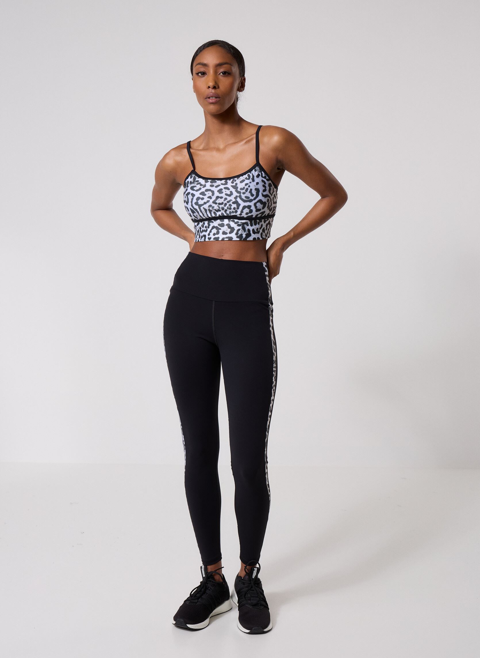 Leggings Amandine femme multicolore Luz Collections Leggings Amandine femme multicolore Noir / Bande Panthera Blanc Et