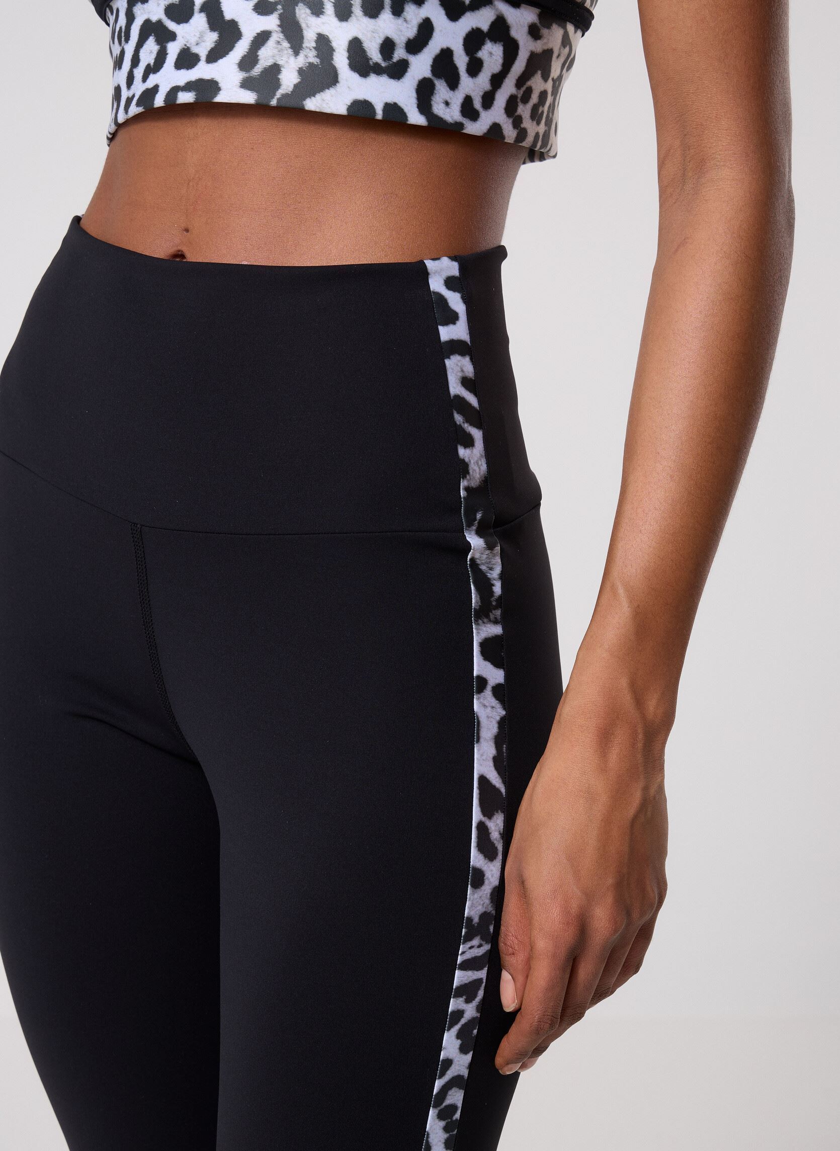 Leggings Amandine femme multicolore Luz Collections Leggings Amandine femme multicolore Noir / Bande Panthera Blanc Et