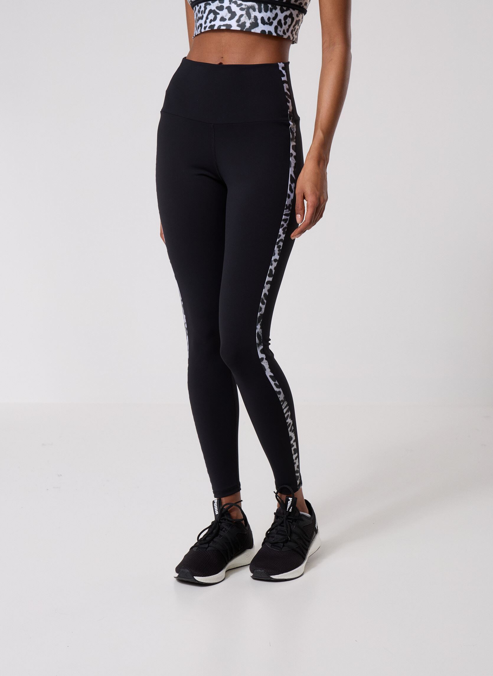 Leggings Amandine femme multicolore Luz Collections Leggings Amandine femme multicolore Noir / Bande Panthera Blanc Et
