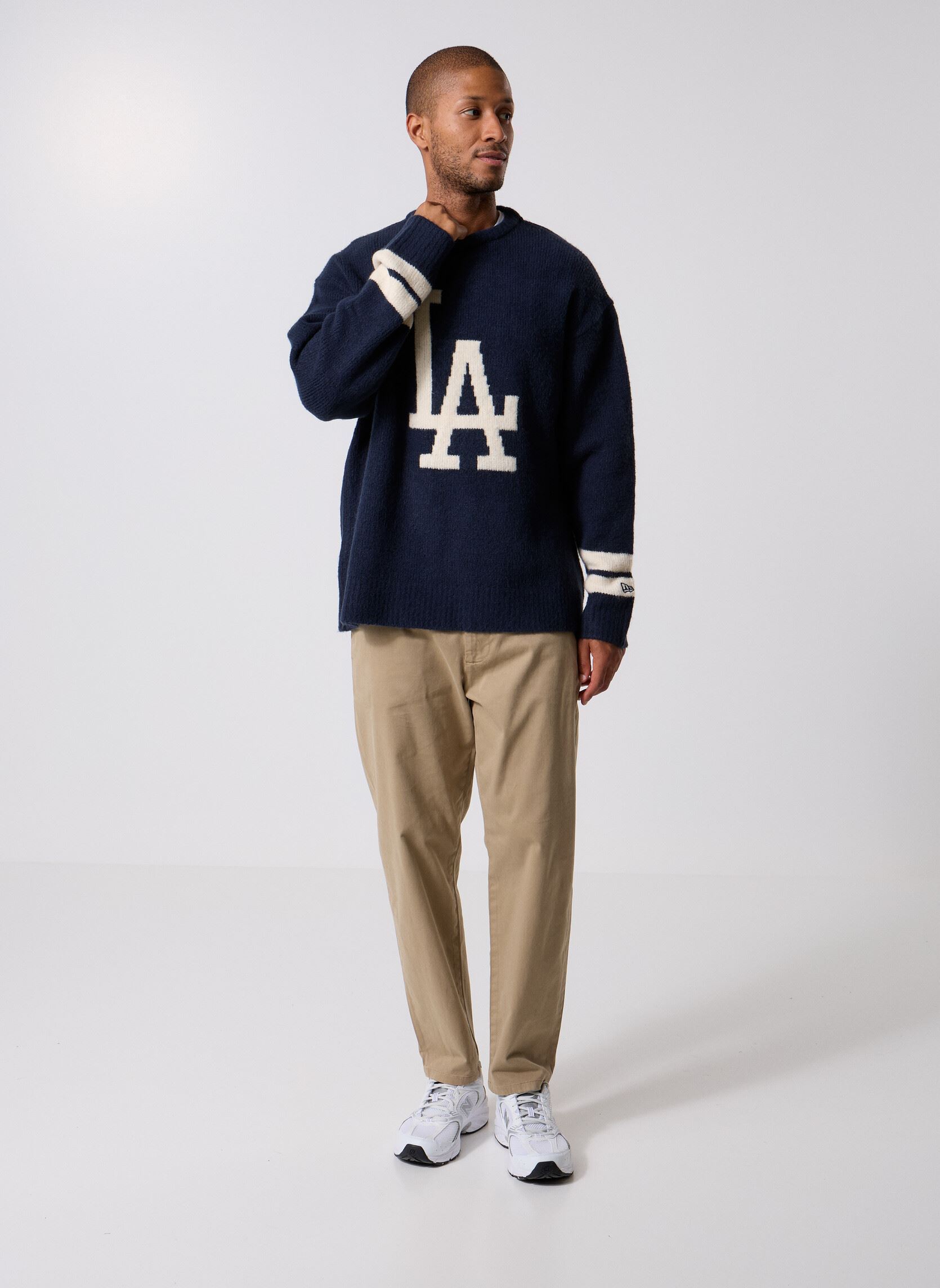 Sweats Mlb Knit Sweater homme bleu New Era Sweats Mlb Knit Sweater homme bleu Los Angeles Dodgers Nvy