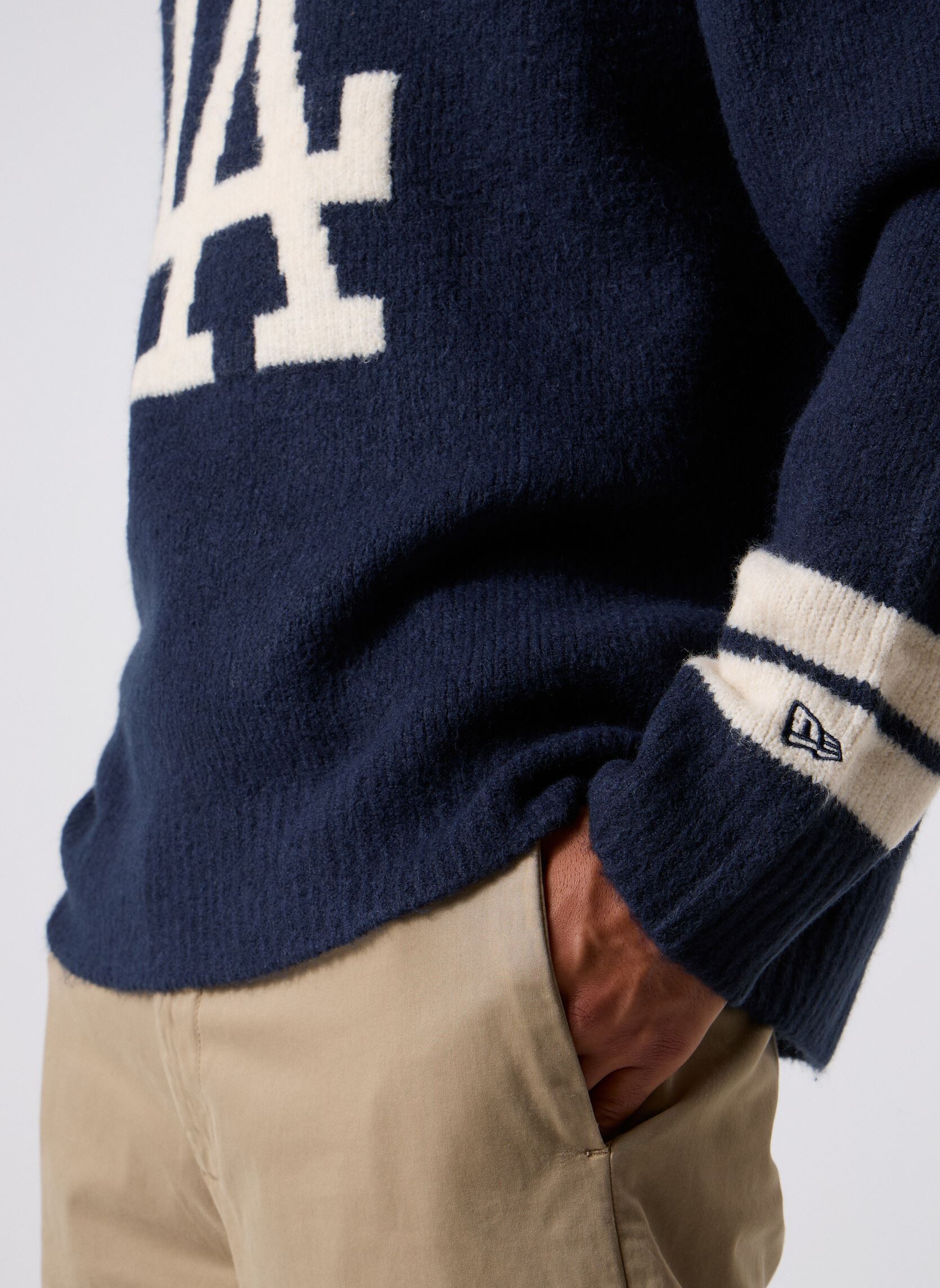 Sweats Mlb Knit Sweater homme bleu New Era Sweats Mlb Knit Sweater homme bleu Los Angeles Dodgers Nvy