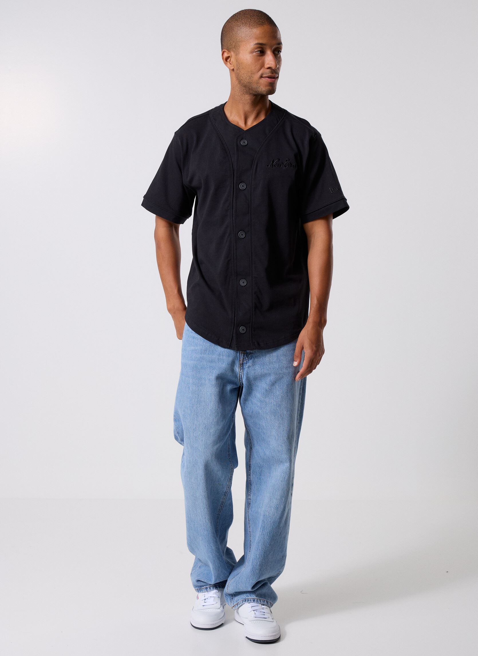 Tee-shirts manches courtes New Era Pinstripe Jersey homme noir New Era Tee-shirts manches courtes New Era Pinstripe Jersey homme noir NEW ERA BLK