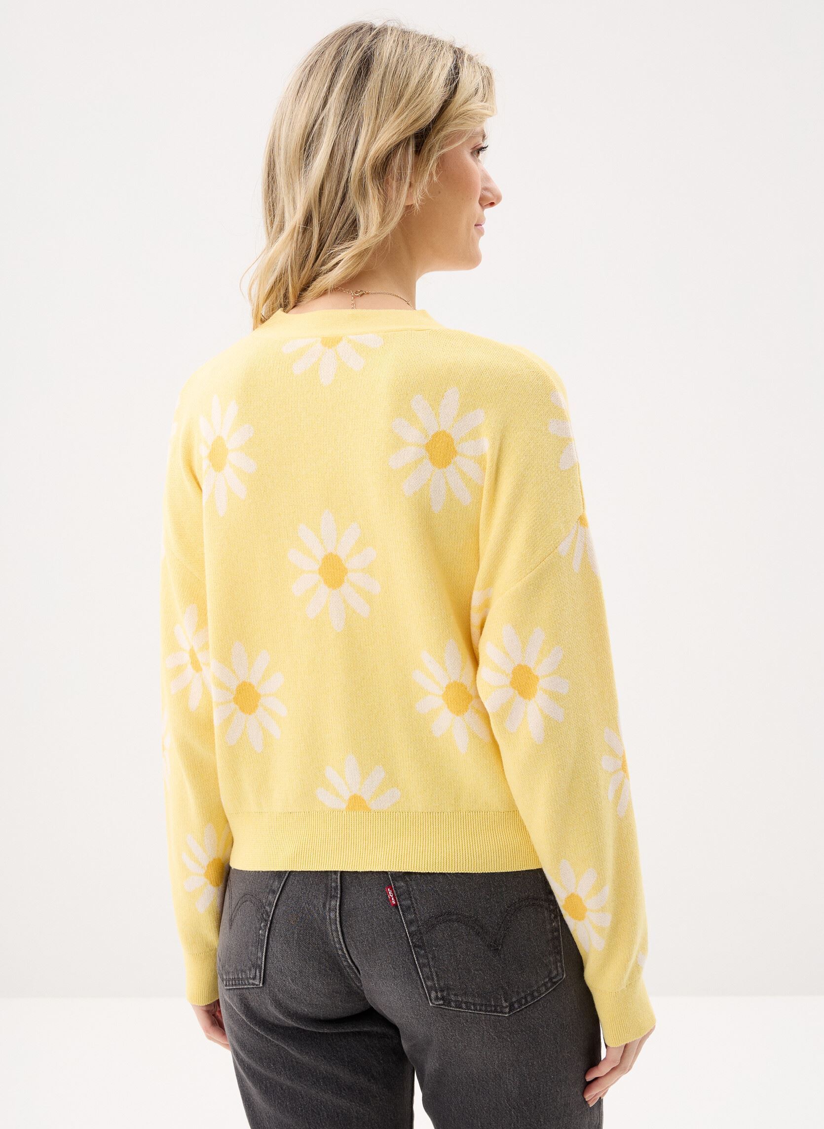 Gilets MON-GILET-FLEUR femme jaune MADE BY Gilets MON-GILET-FLEUR femme jaune DOUBLE CREAM