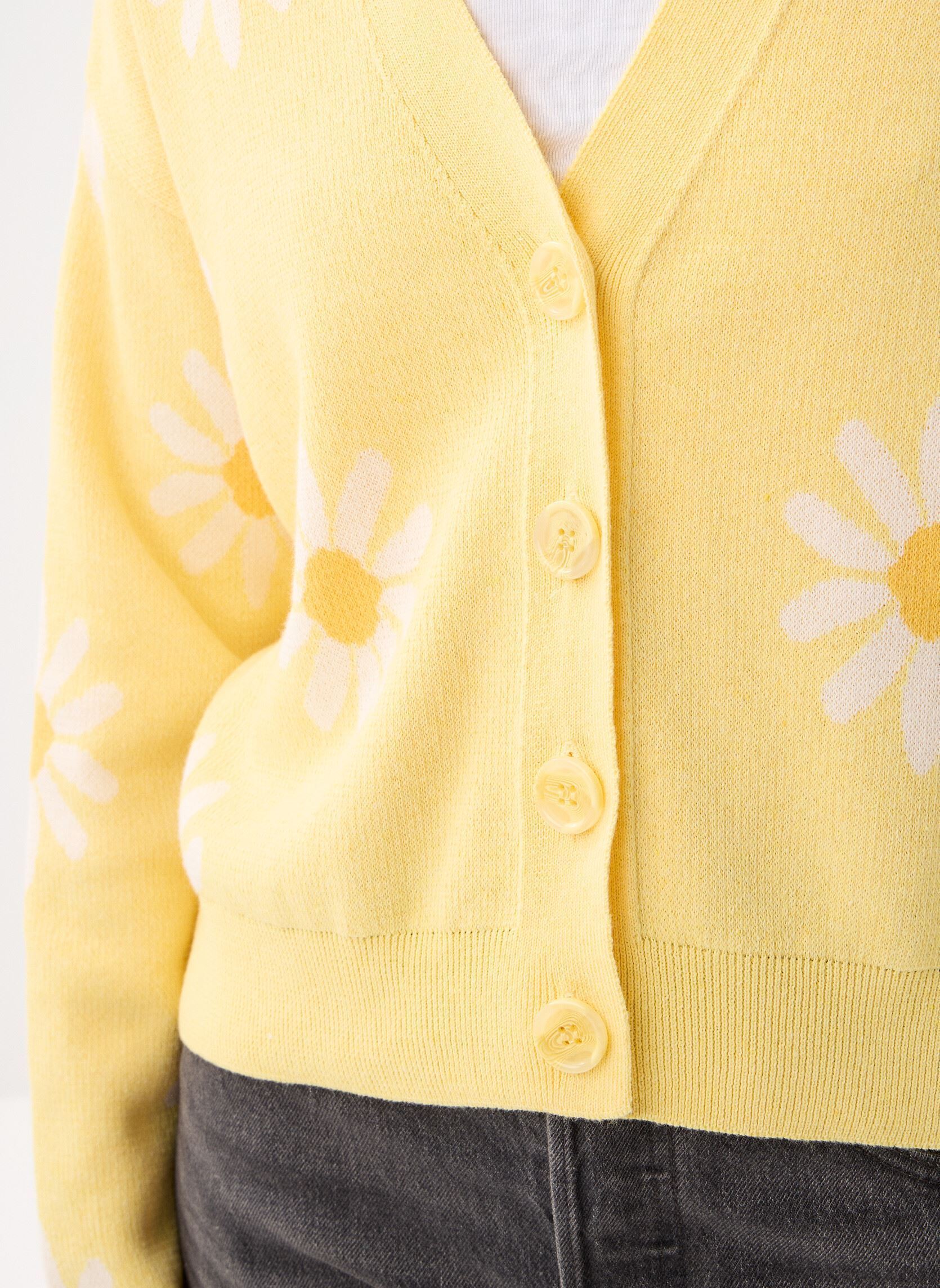 Gilets MON-GILET-FLEUR femme jaune MADE BY Gilets MON-GILET-FLEUR femme jaune DOUBLE CREAM