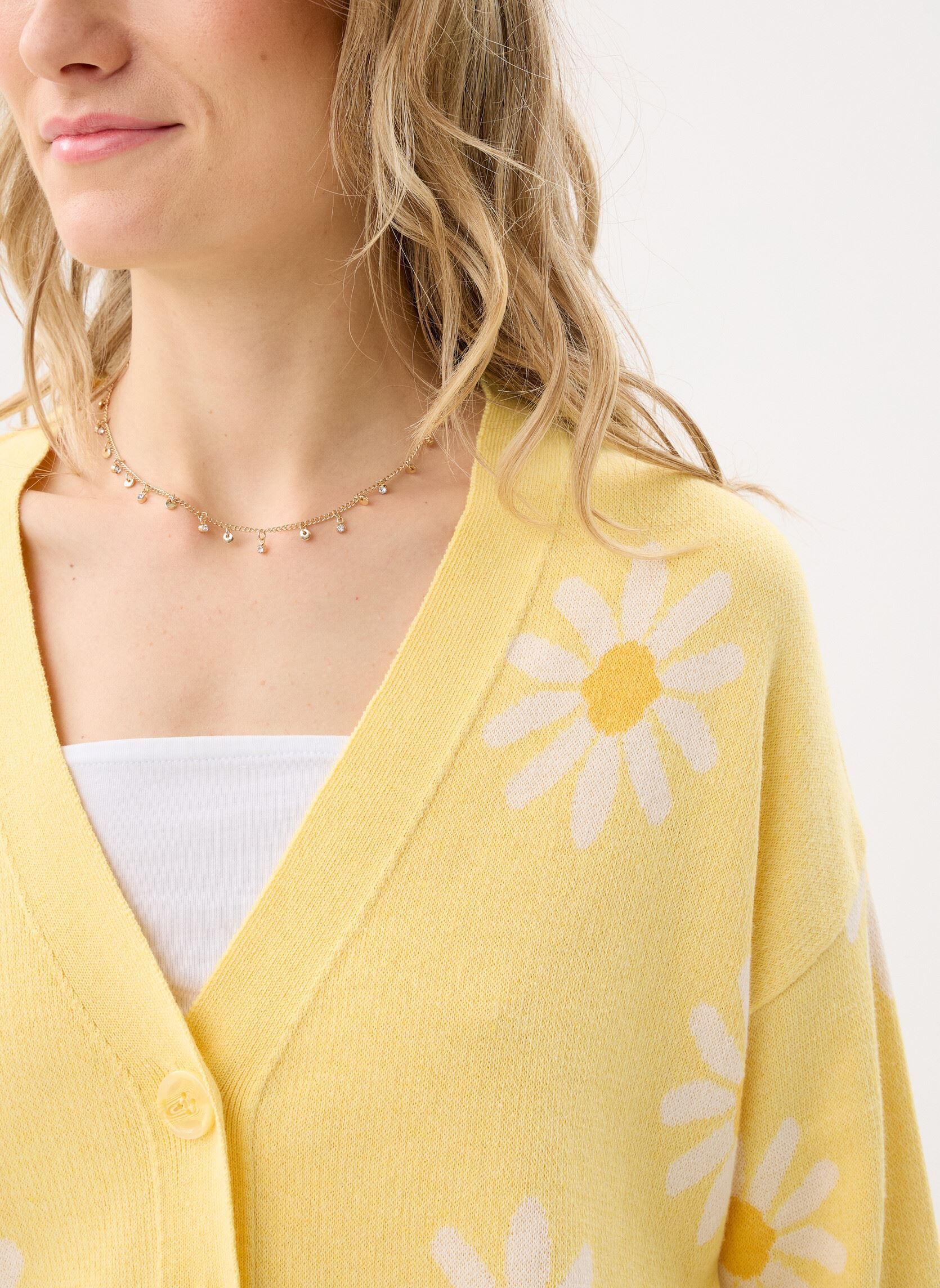Gilets MON-GILET-FLEUR femme jaune MADE BY Gilets MON-GILET-FLEUR femme jaune DOUBLE CREAM