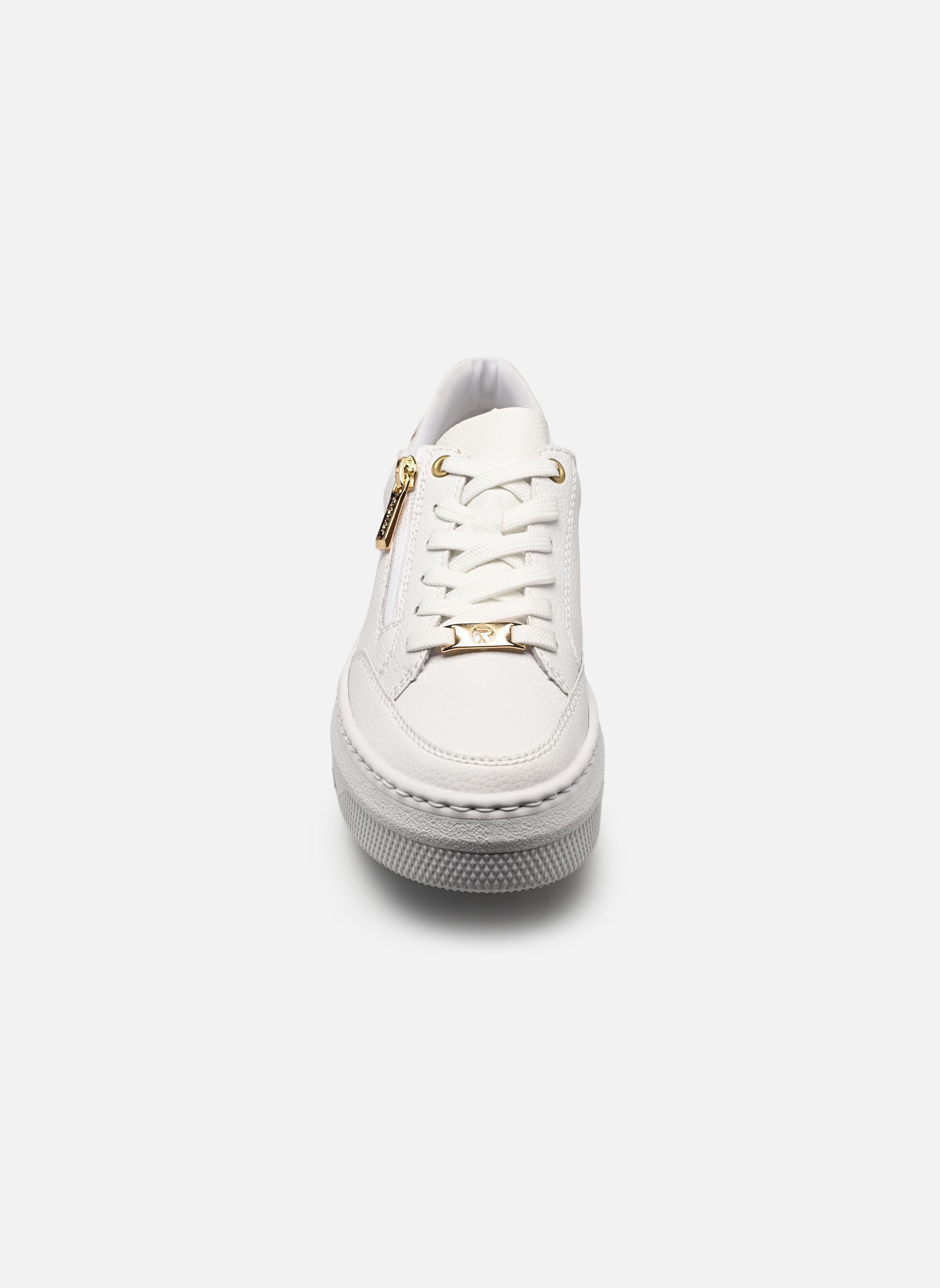 Baskets compensées M1900 femme blanc Rieker Baskets compensées M1900 femme blanc WEISS/LEO-NUSS/MUSCHEL/OFFWHIT