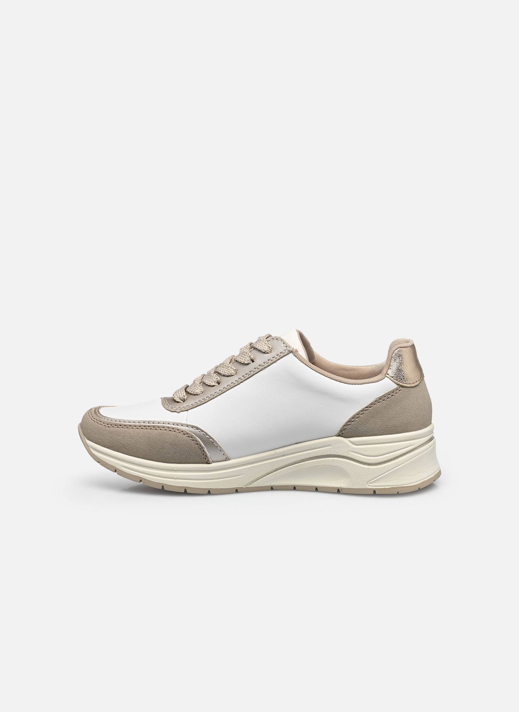 Baskets compensées N9504 femme blanc Rieker Baskets compensées N9504 femme blanc LEHM/CHAMPAGNER/WEISS/LIGHTGOL