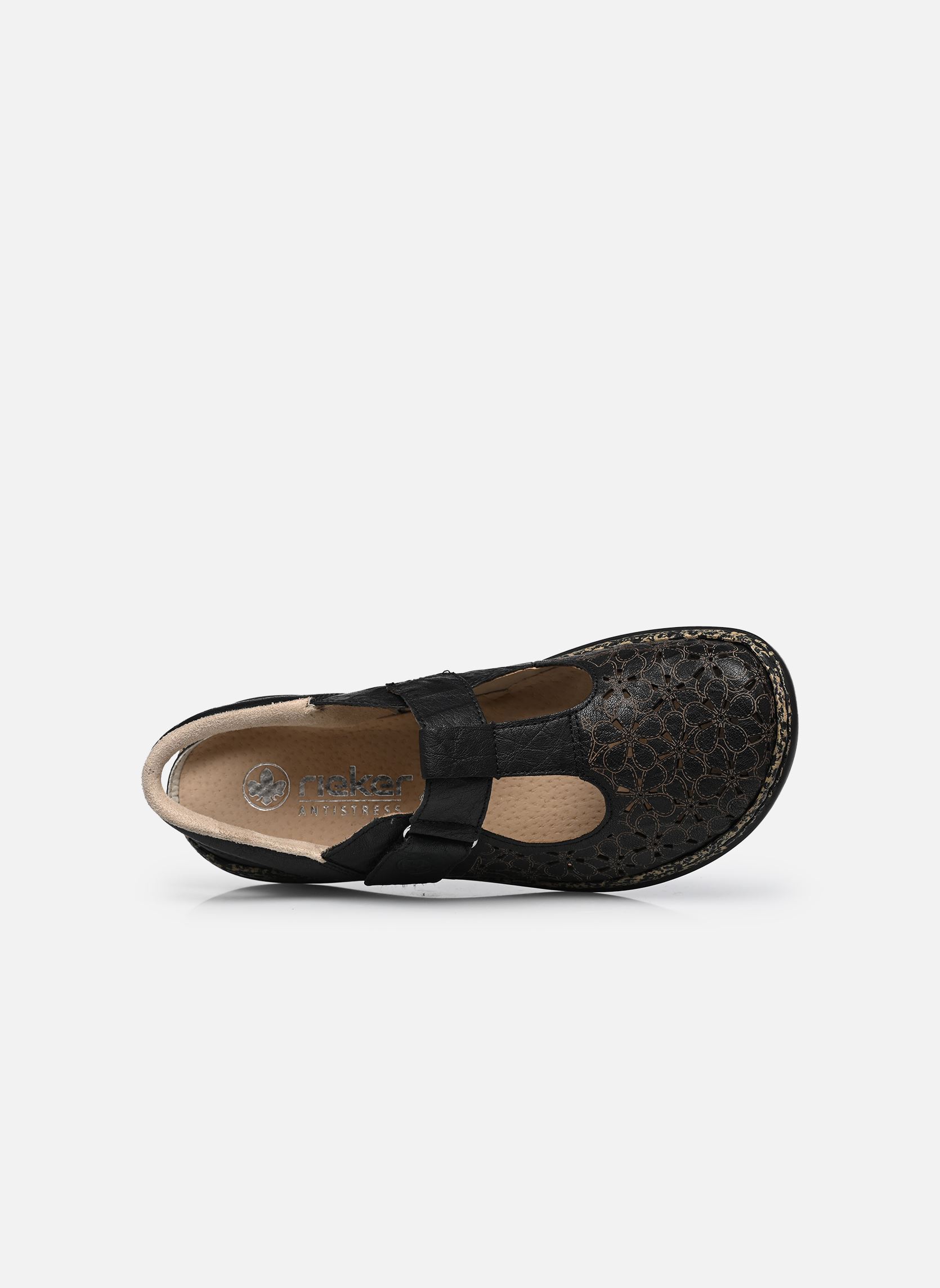 Sandales plates 46397 femme noir Rieker Sandales plates 46397 femme noir NOIR