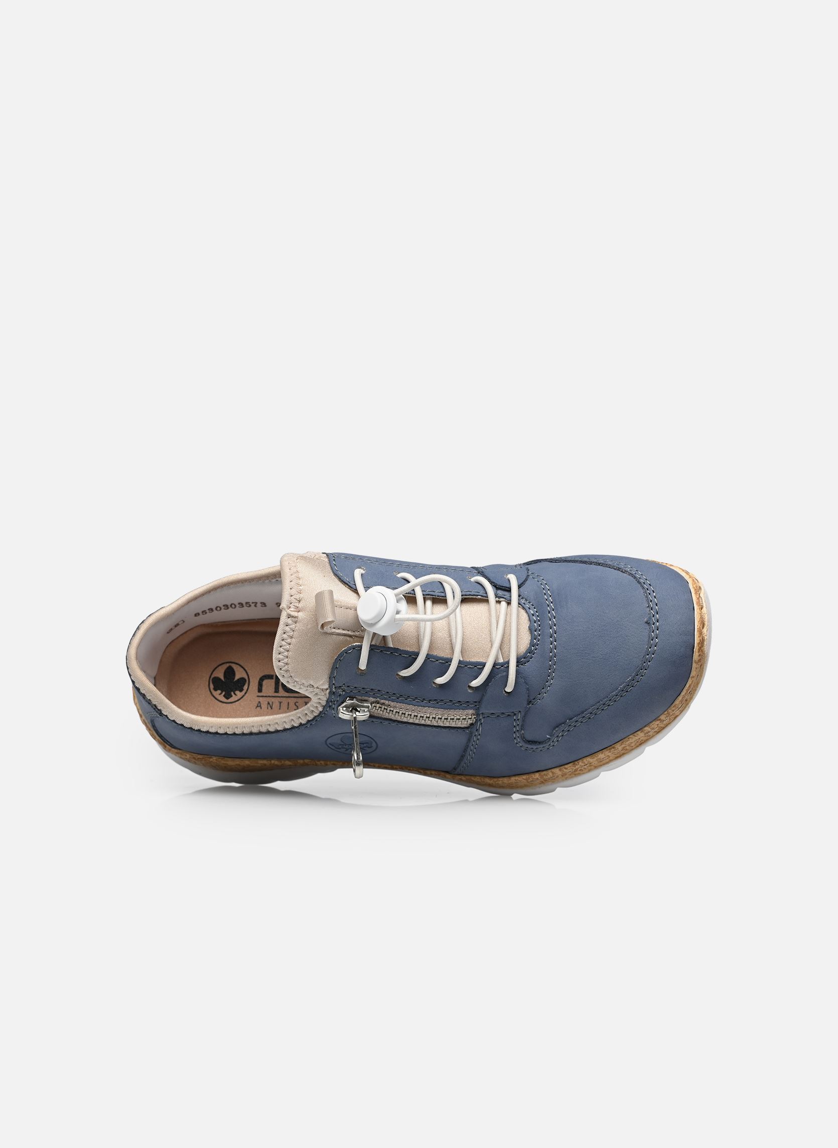 Baskets basses N42G0 femme bleu Rieker Baskets basses N42G0 femme bleu NDIGO/PERLCREME