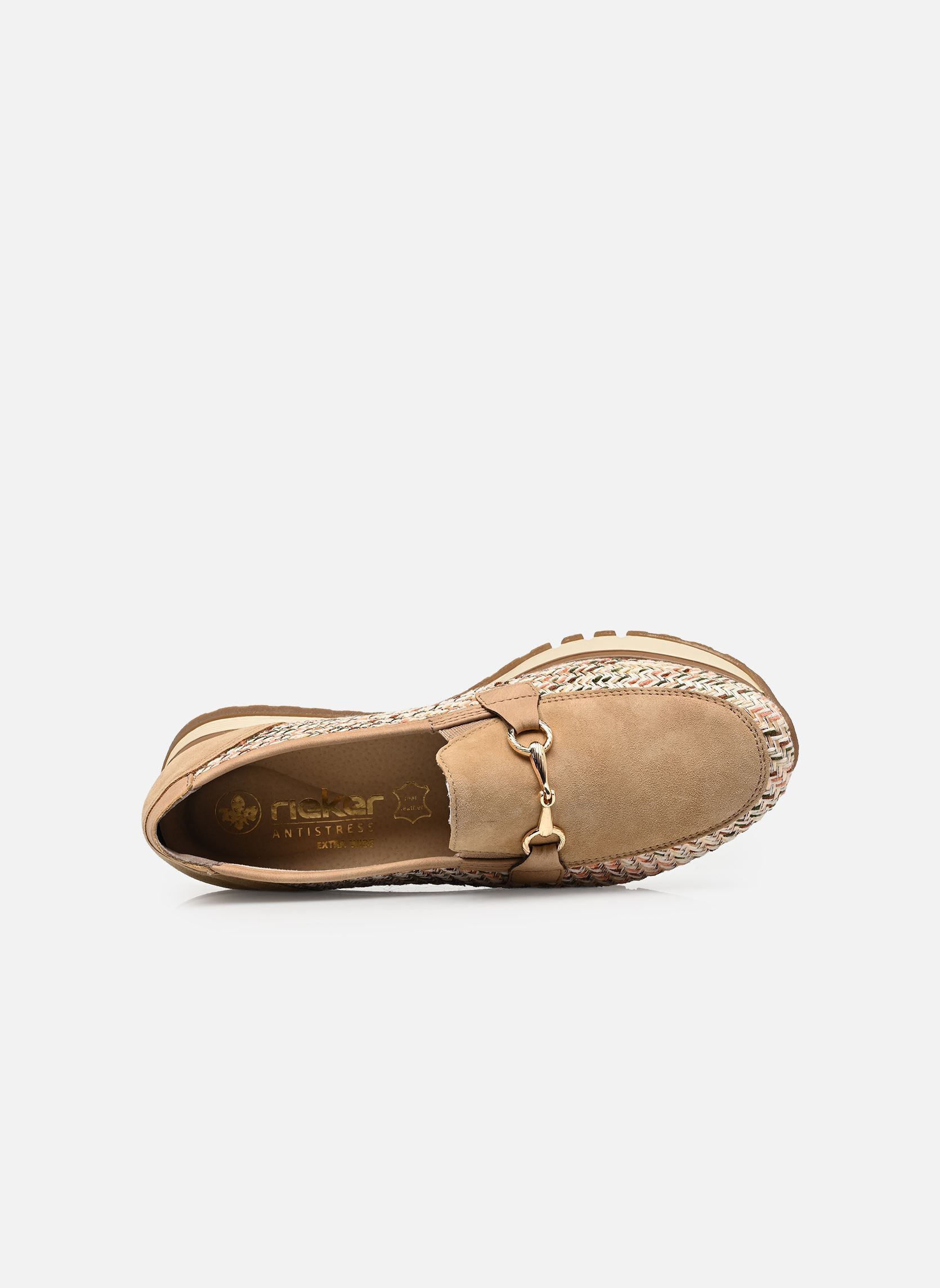 Mocassins 49042 dames beige Rieker Mocassins 49042 dames beige BEIGE/SEPIA/MARBLE