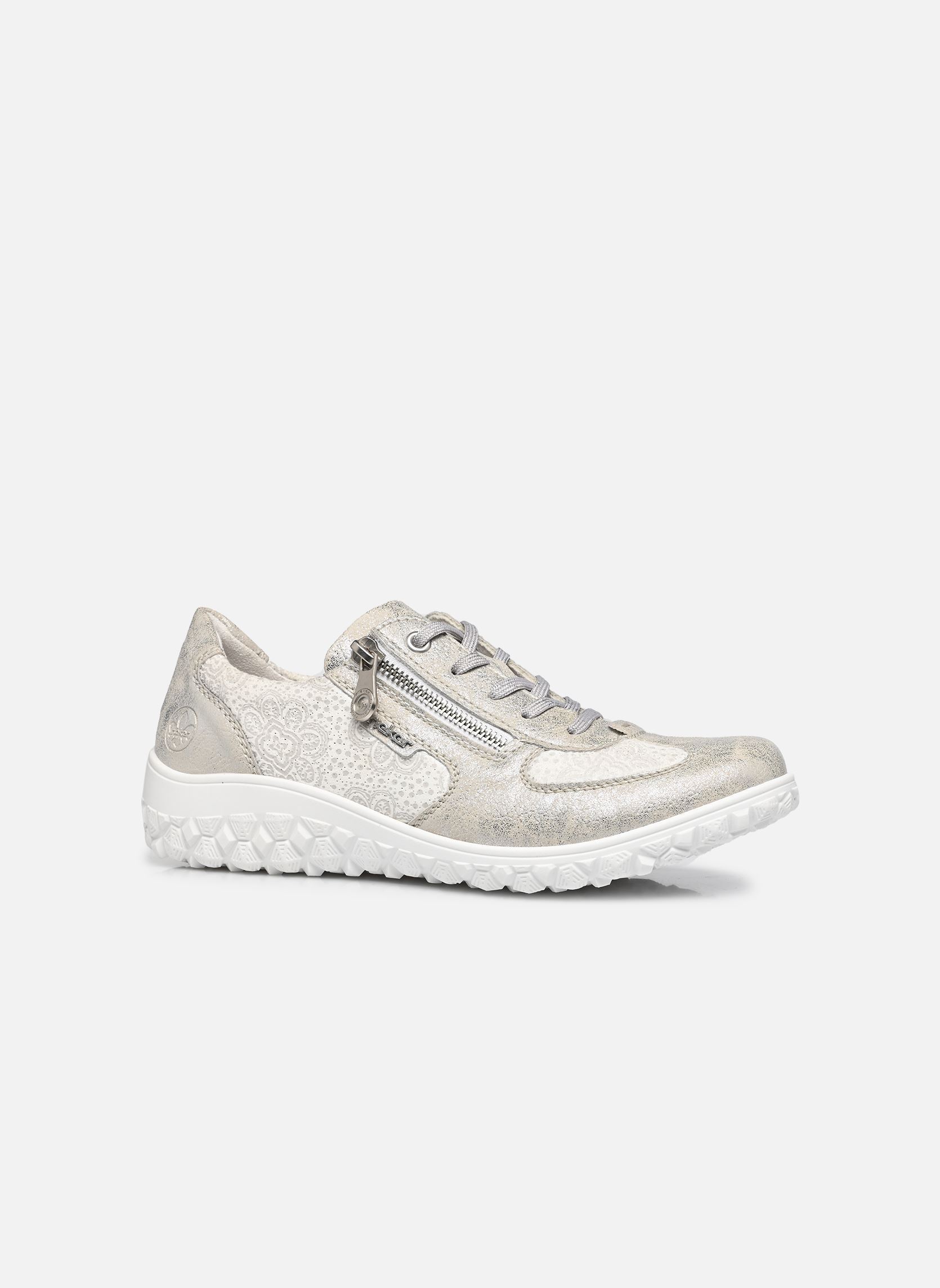 Lage sneakers 59501 dames zilver Rieker Lage sneakers 59501 dames zilver FOG-SILVER/WEISS-FLOWER