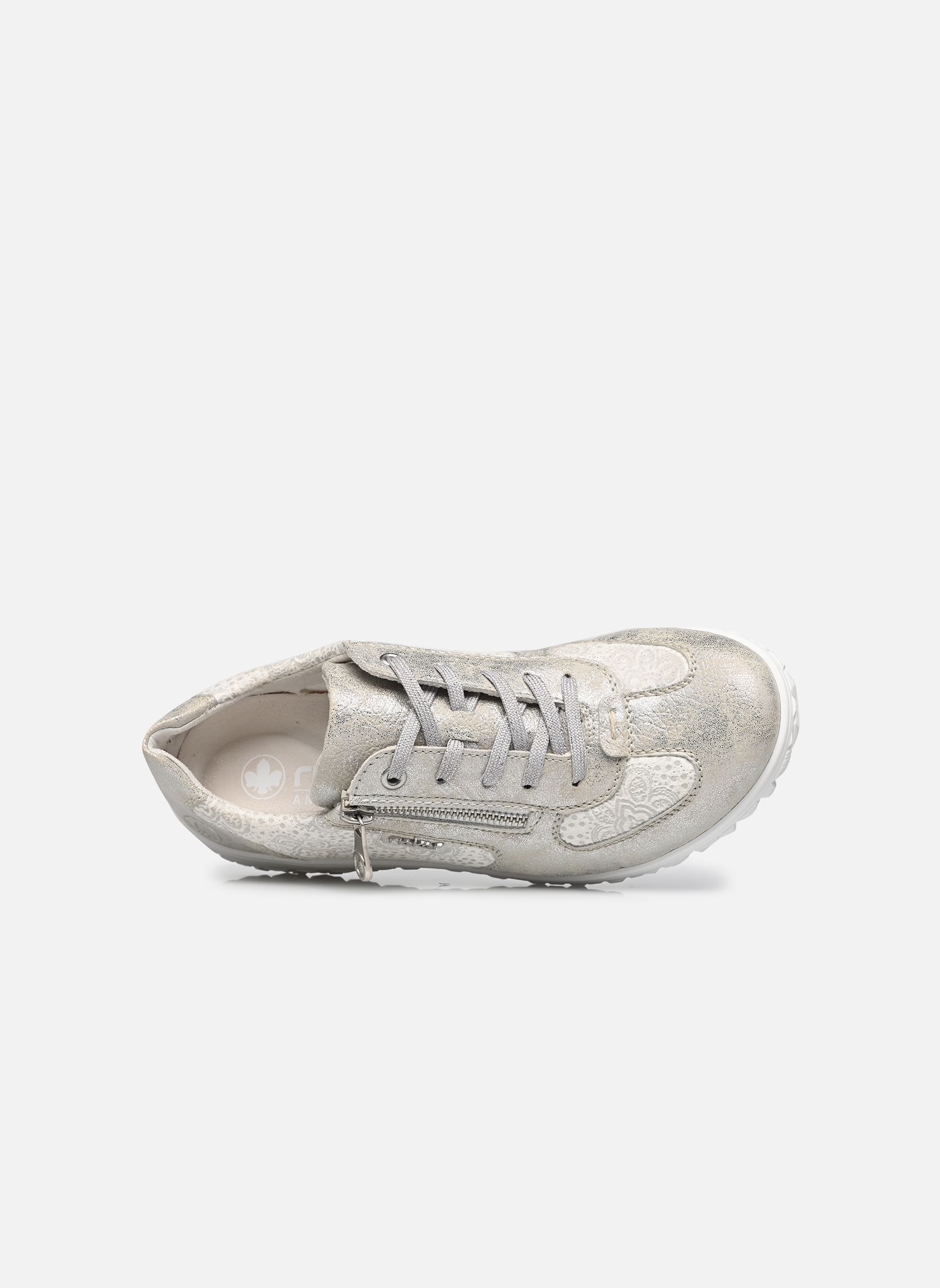 Lage sneakers 59501 dames zilver Rieker Lage sneakers 59501 dames zilver FOG-SILVER/WEISS-FLOWER