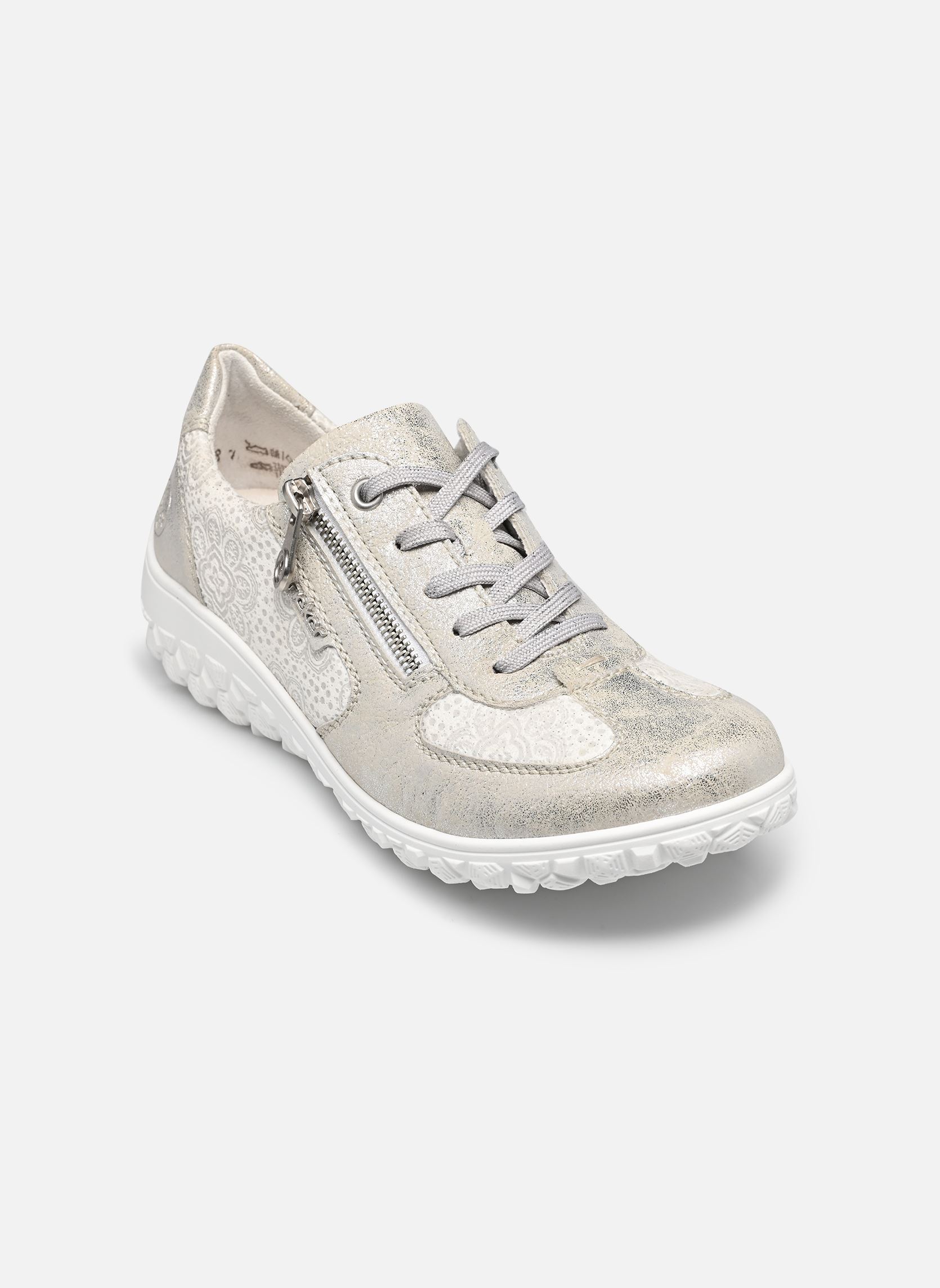 Lage sneakers 59501 dames zilver Rieker Lage sneakers 59501 dames zilver FOG-SILVER/WEISS-FLOWER