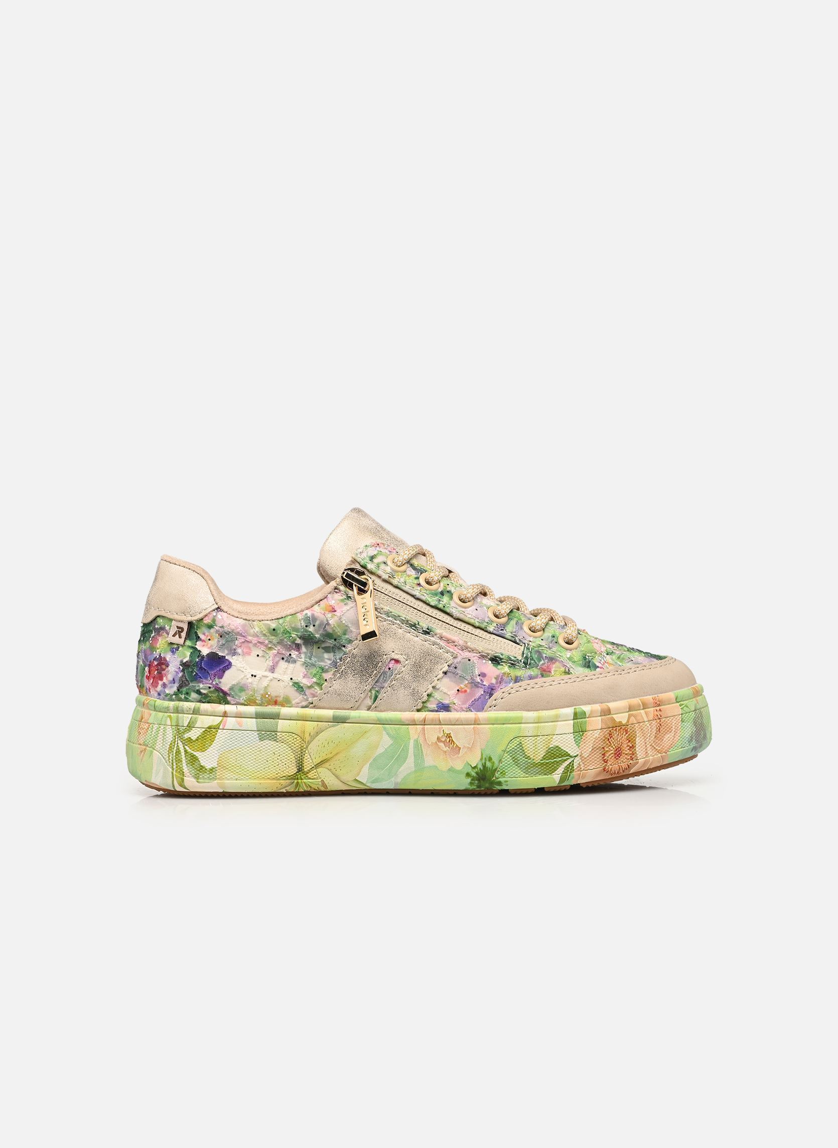 Baskets compensées M7711 femme multicolore Rieker Baskets compensées M7711 femme multicolore ginger/multi/muschel