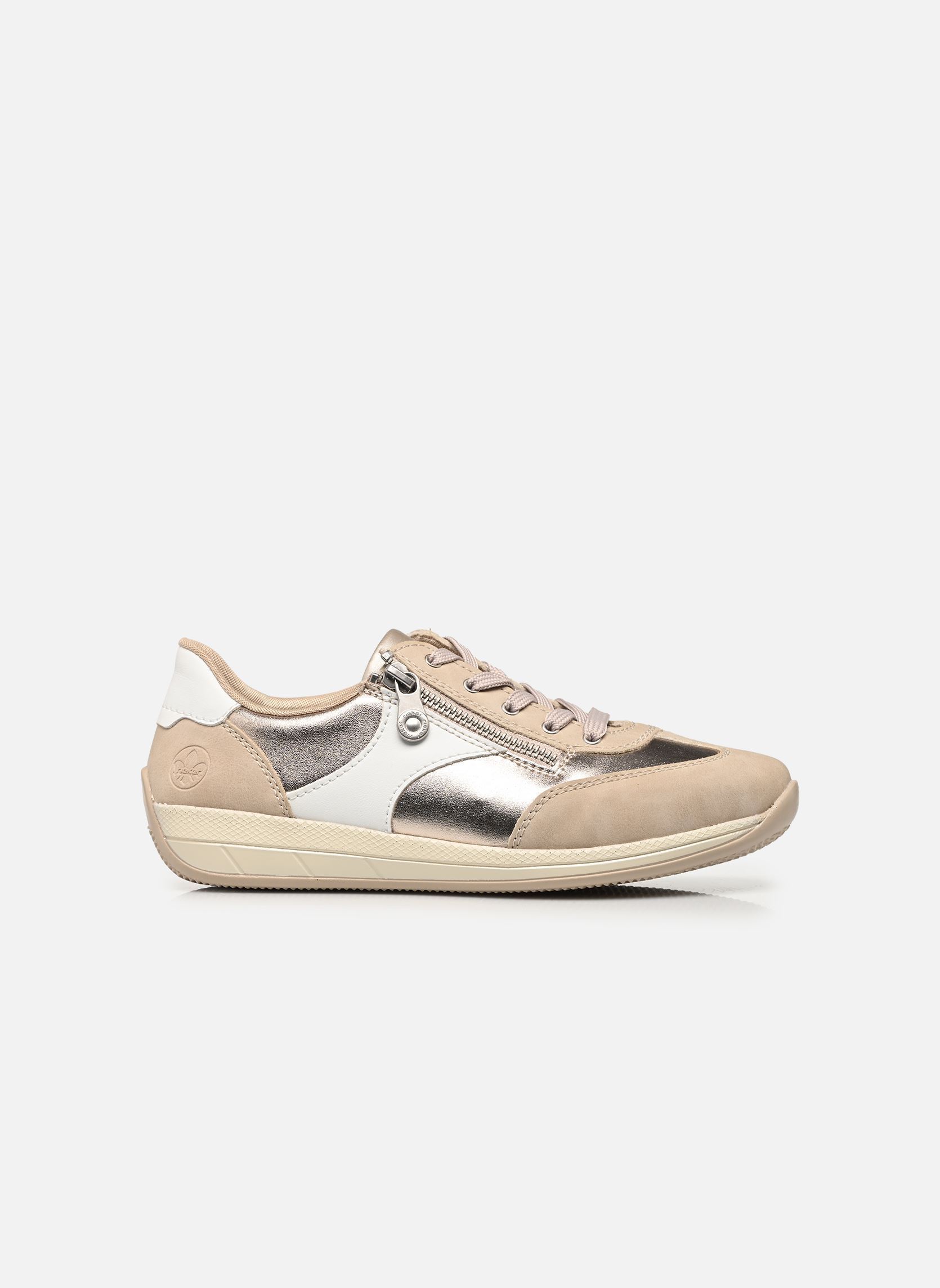 Lage sneakers N1103 dames beige Rieker Lage sneakers N1103 dames beige GINGER/LIGHTBRASS/WEISS/CHAMPA