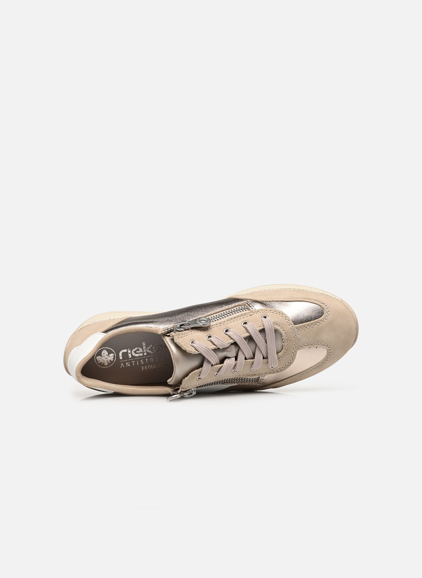 Lage sneakers N1103 dames beige Rieker Lage sneakers N1103 dames beige GINGER/LIGHTBRASS/WEISS/CHAMPA