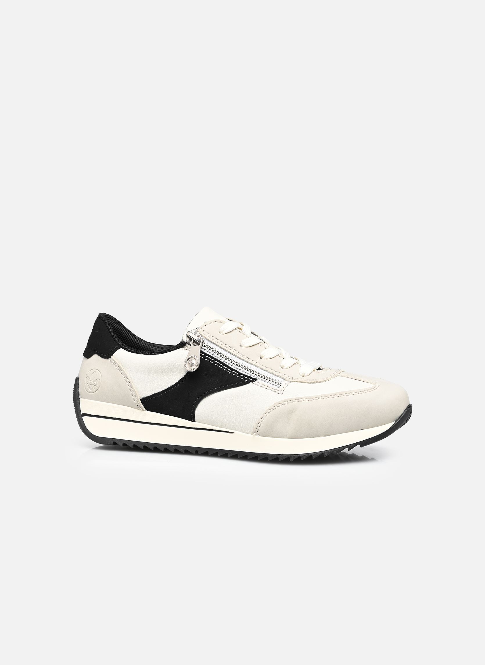 Lage sneakers N1210 dames wit Rieker Lage sneakers N1210 dames wit HELLGRAU/OFFWHITE/SCHWARZ/OFFW