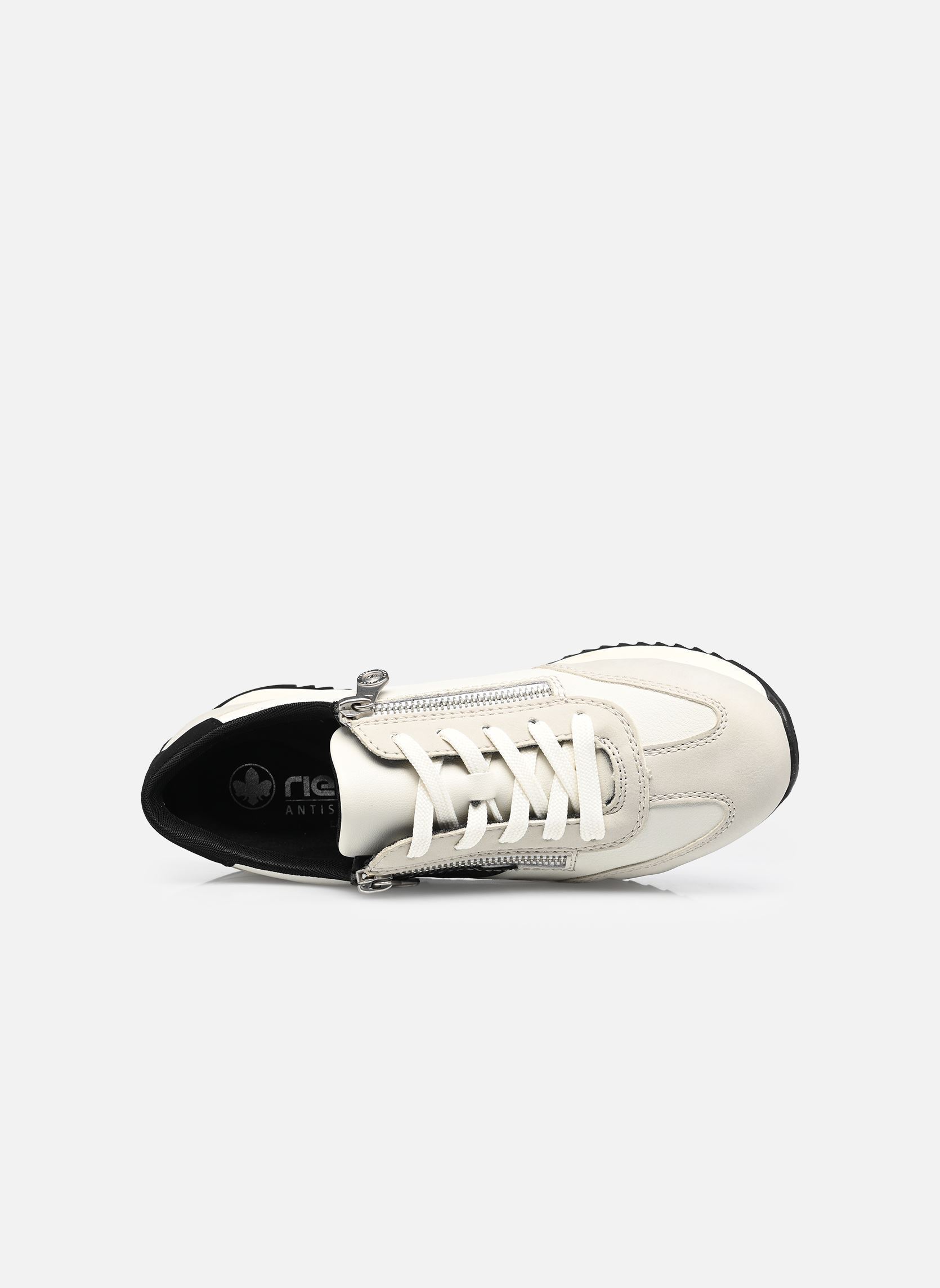 Lage sneakers N1210 dames wit Rieker Lage sneakers N1210 dames wit HELLGRAU/OFFWHITE/SCHWARZ/OFFW