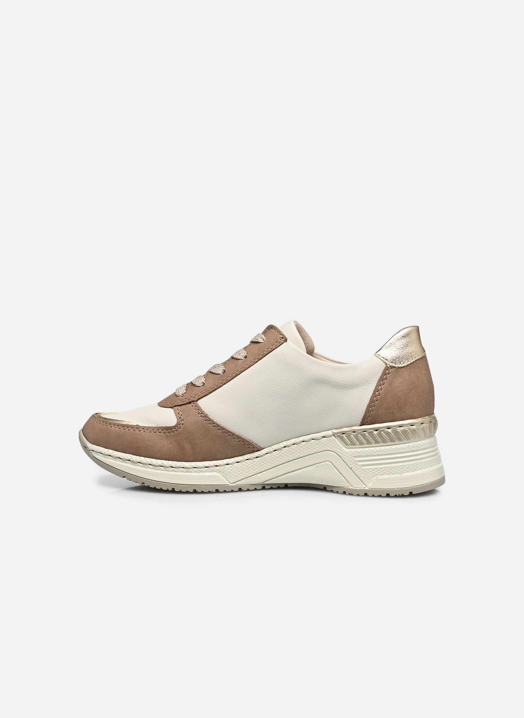 Baskets compensées N4308 femme multicolore Rieker Baskets compensées N4308 femme multicolore SHELL/LIGHTGOLD/OFFWHITE/BEIGE