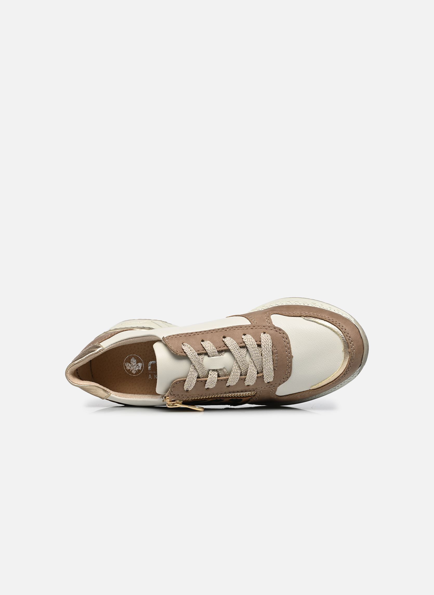 Baskets compensées N4308 femme multicolore Rieker Baskets compensées N4308 femme multicolore SHELL/LIGHTGOLD/OFFWHITE/BEIGE