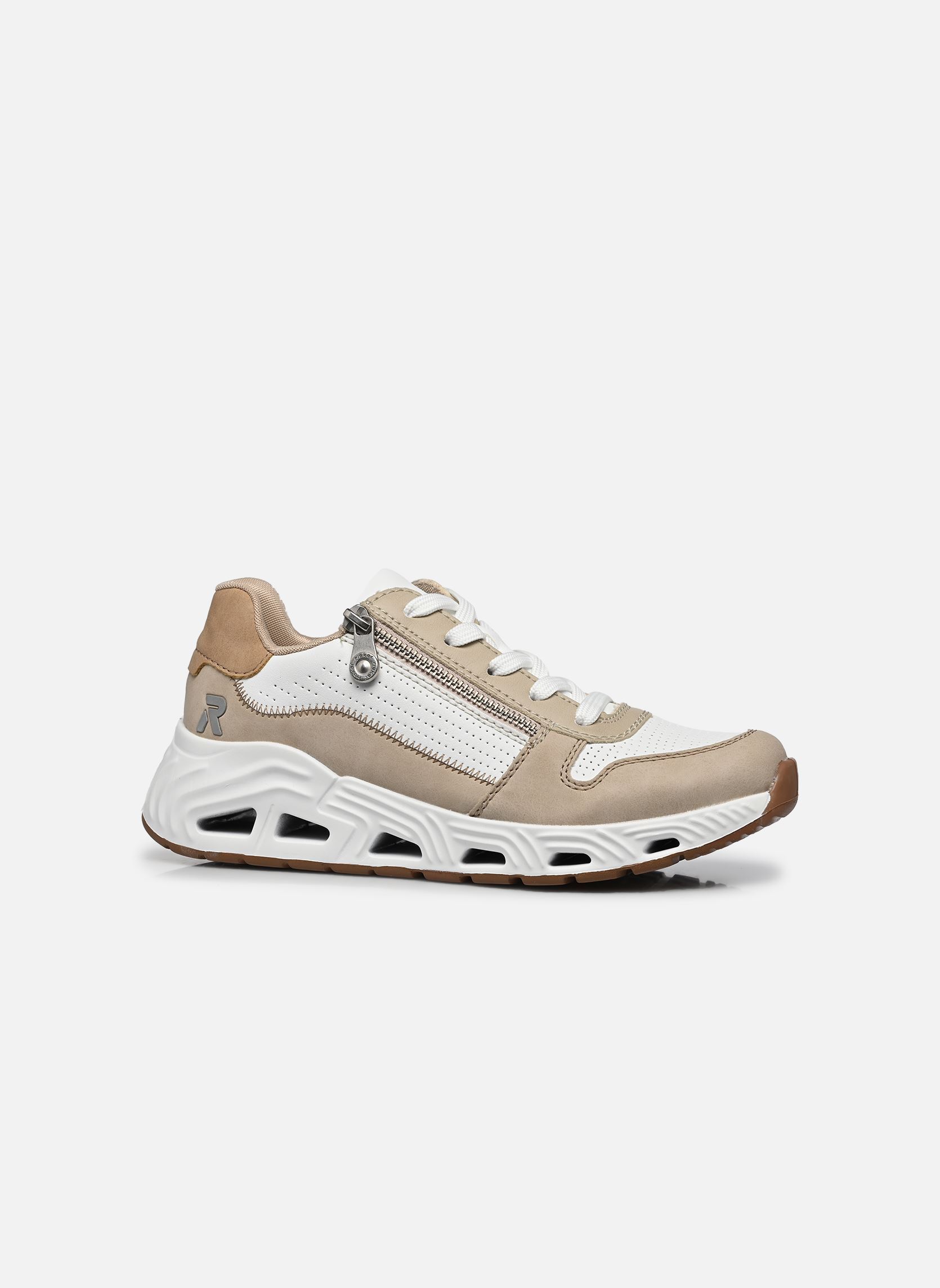 Lage sneakers N5204 dames beige Rieker Lage sneakers N5204 dames beige GINGER/WEISS/LEHM/MARBLE