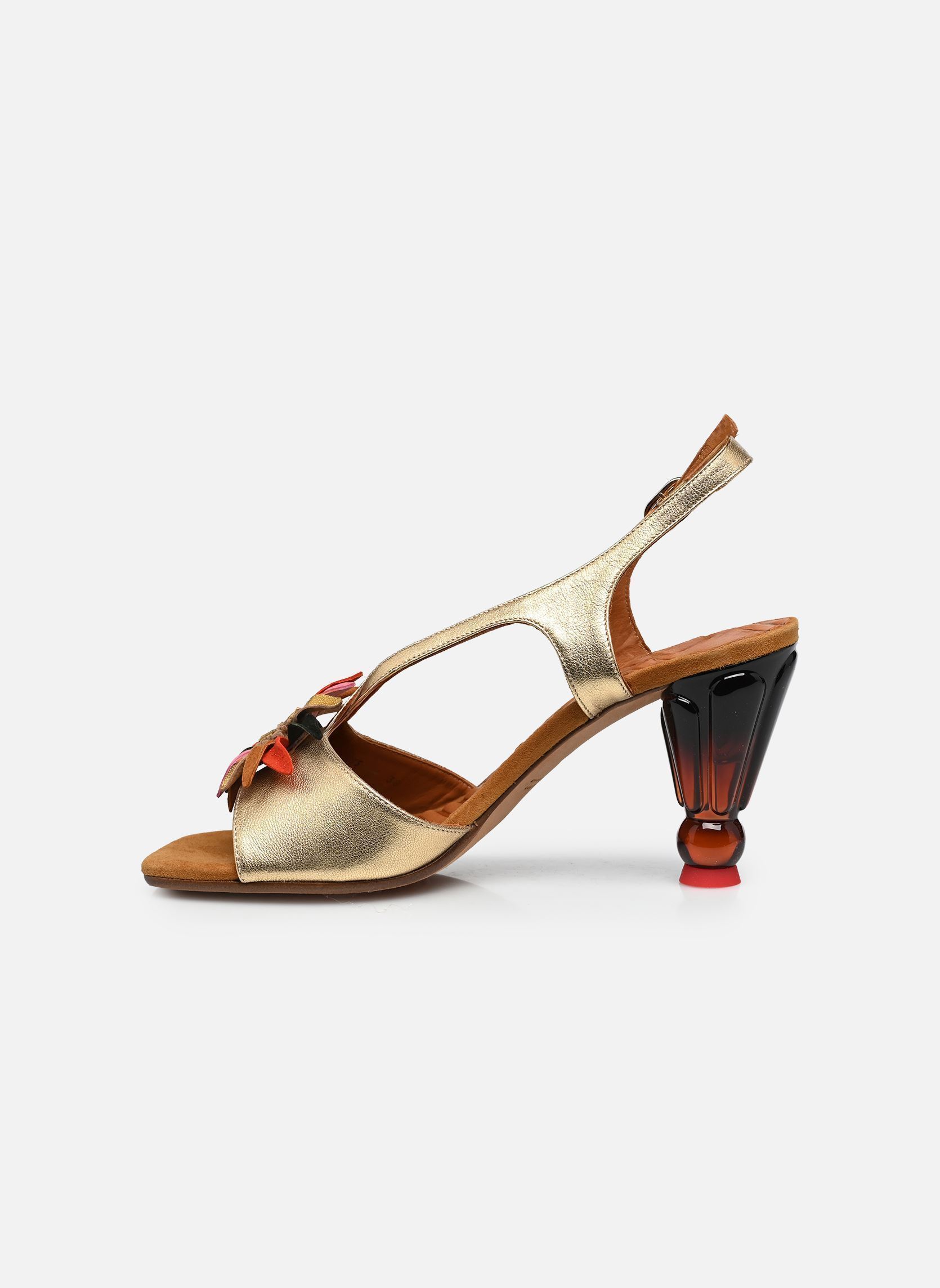 Sandalen UYANE dames goud en brons Chie Mihara Sandalen UYANE dames goud en brons Dali champan Ante cognac