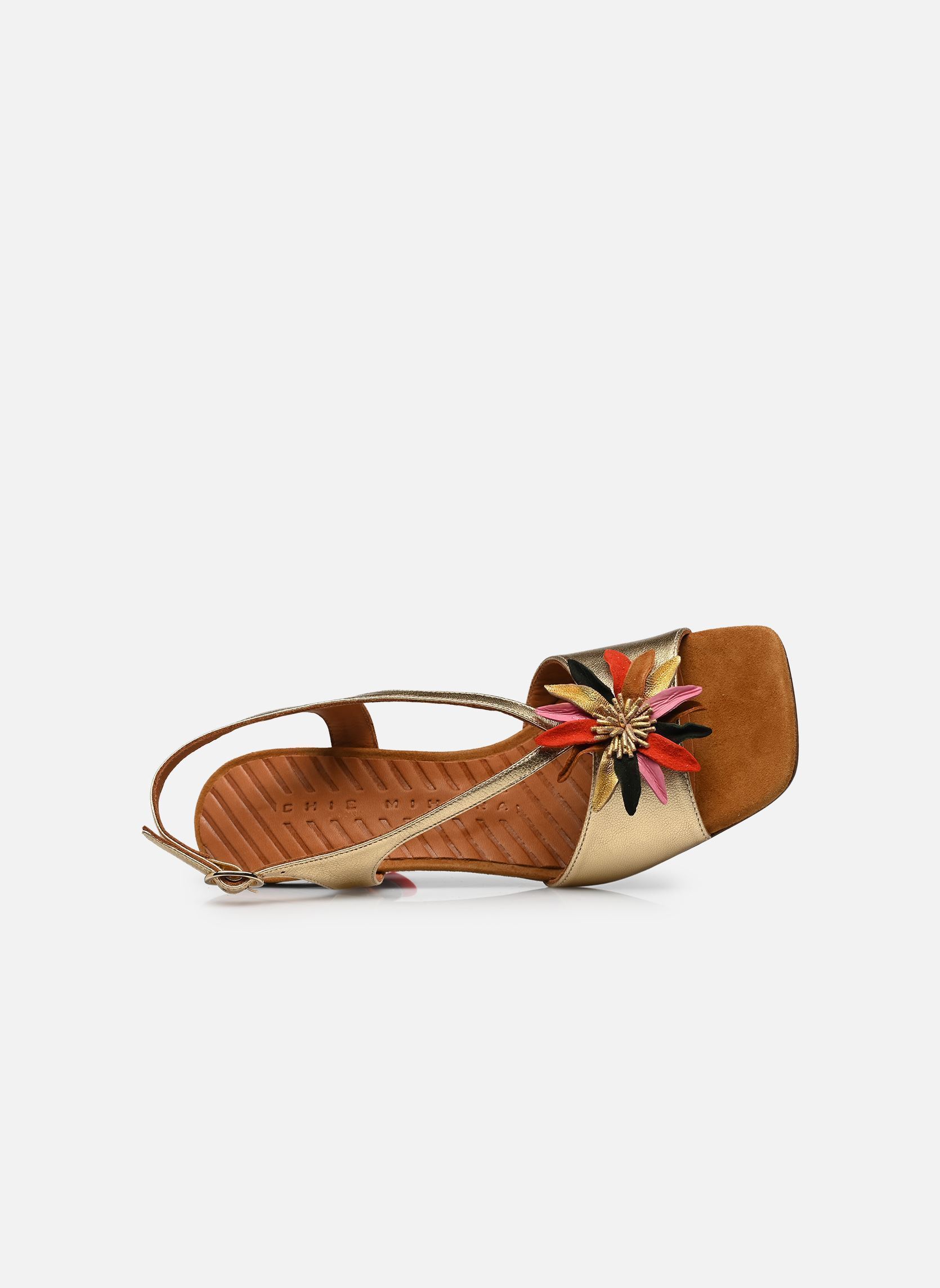 Sandalen UYANE dames goud en brons Chie Mihara Sandalen UYANE dames goud en brons Dali champan Ante cognac