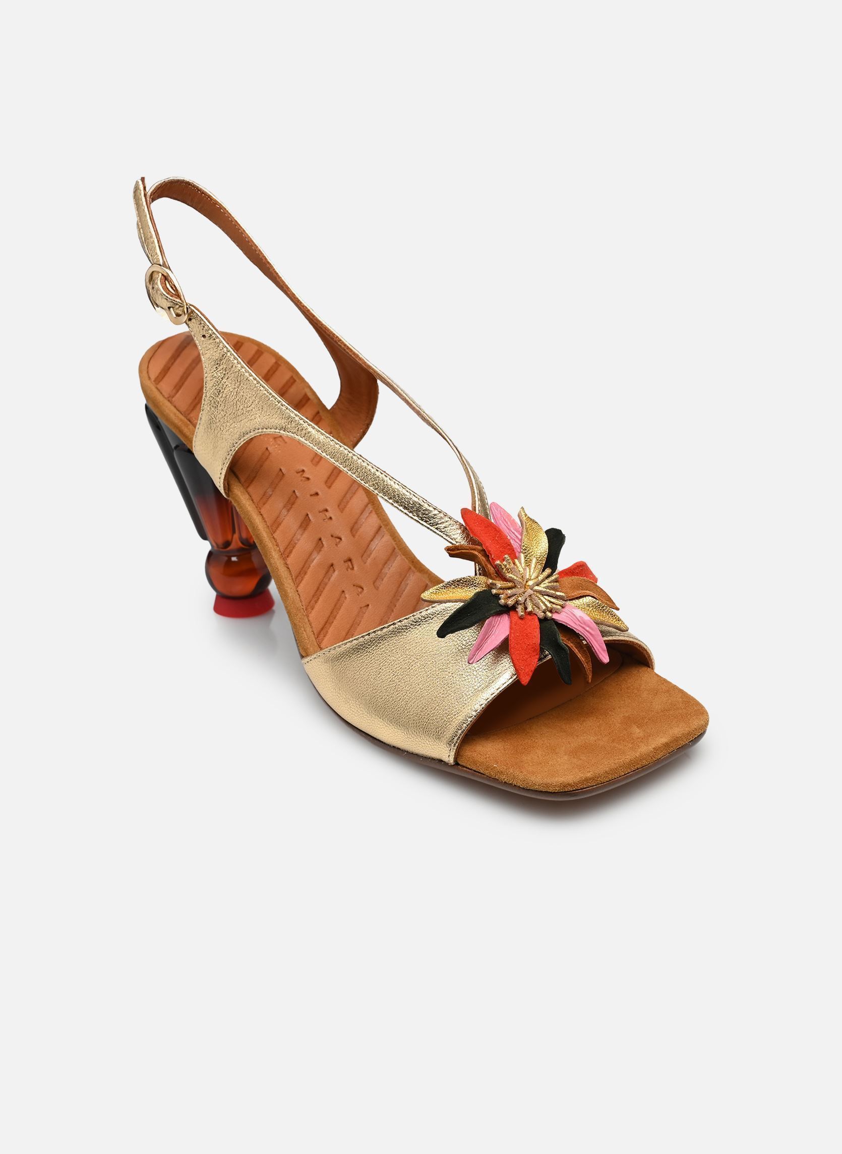 Sandalen UYANE dames goud en brons Chie Mihara Sandalen UYANE dames goud en brons Dali champan Ante cognac
