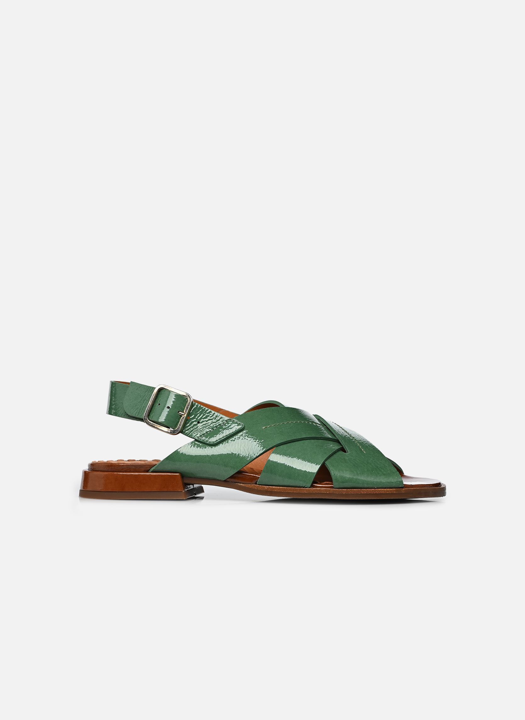 Sandales plates WATATA femme vert Chie Mihara Sandales plates WATATA femme vert Sucre jade Sucre castaño