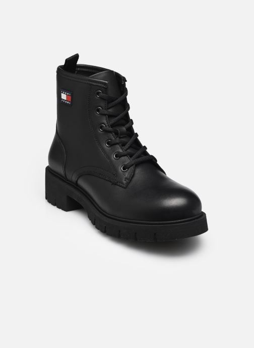 Tommy Jeans Bottines à lacets TJW LACE UP LEATHER femme noir