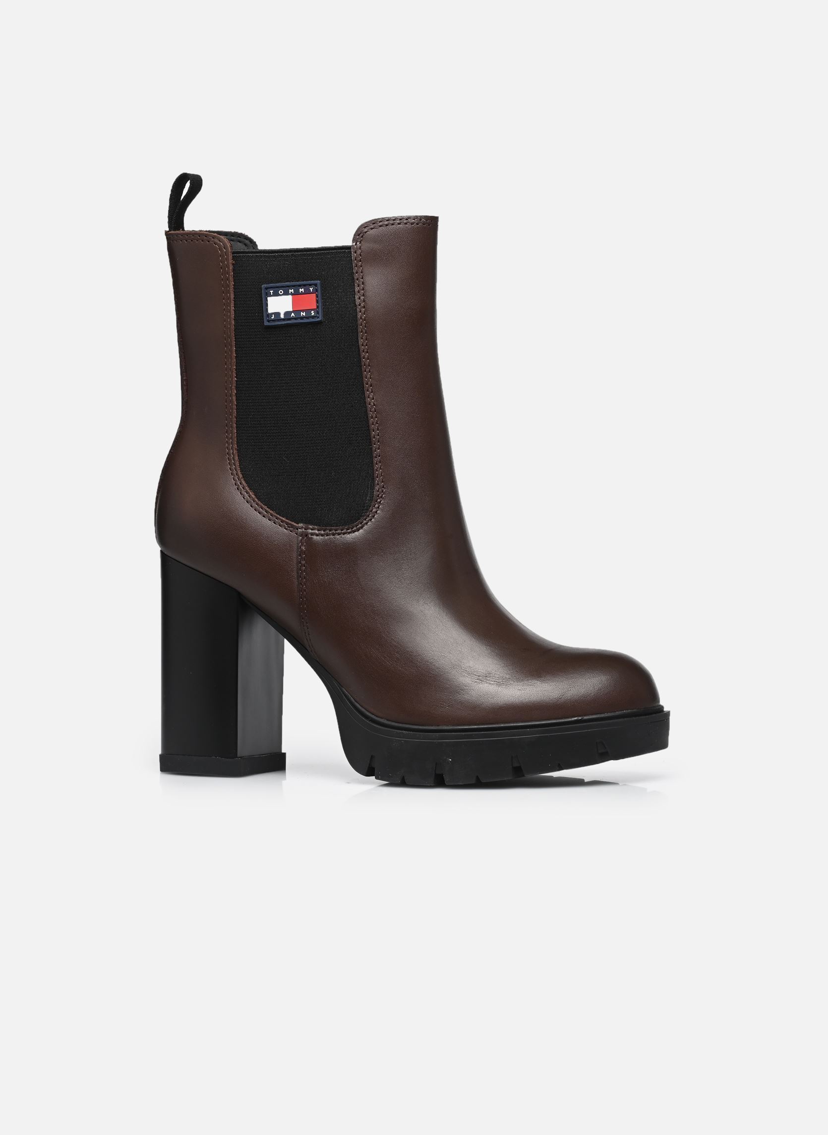 Bottines basses TJW LEATHER HEEL BOO femme marron Tommy Jeans Bottines basses TJW LEATHER HEEL BOO femme marron BROWN