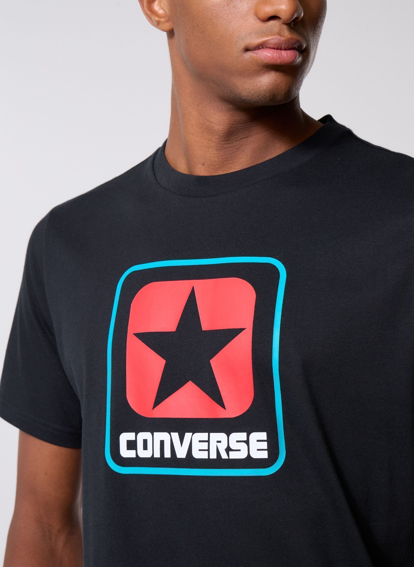 T-shirts met korte mouwen Box Logo Tee heren zwart Converse T-shirts met korte mouwen Box Logo Tee heren zwart Black Black