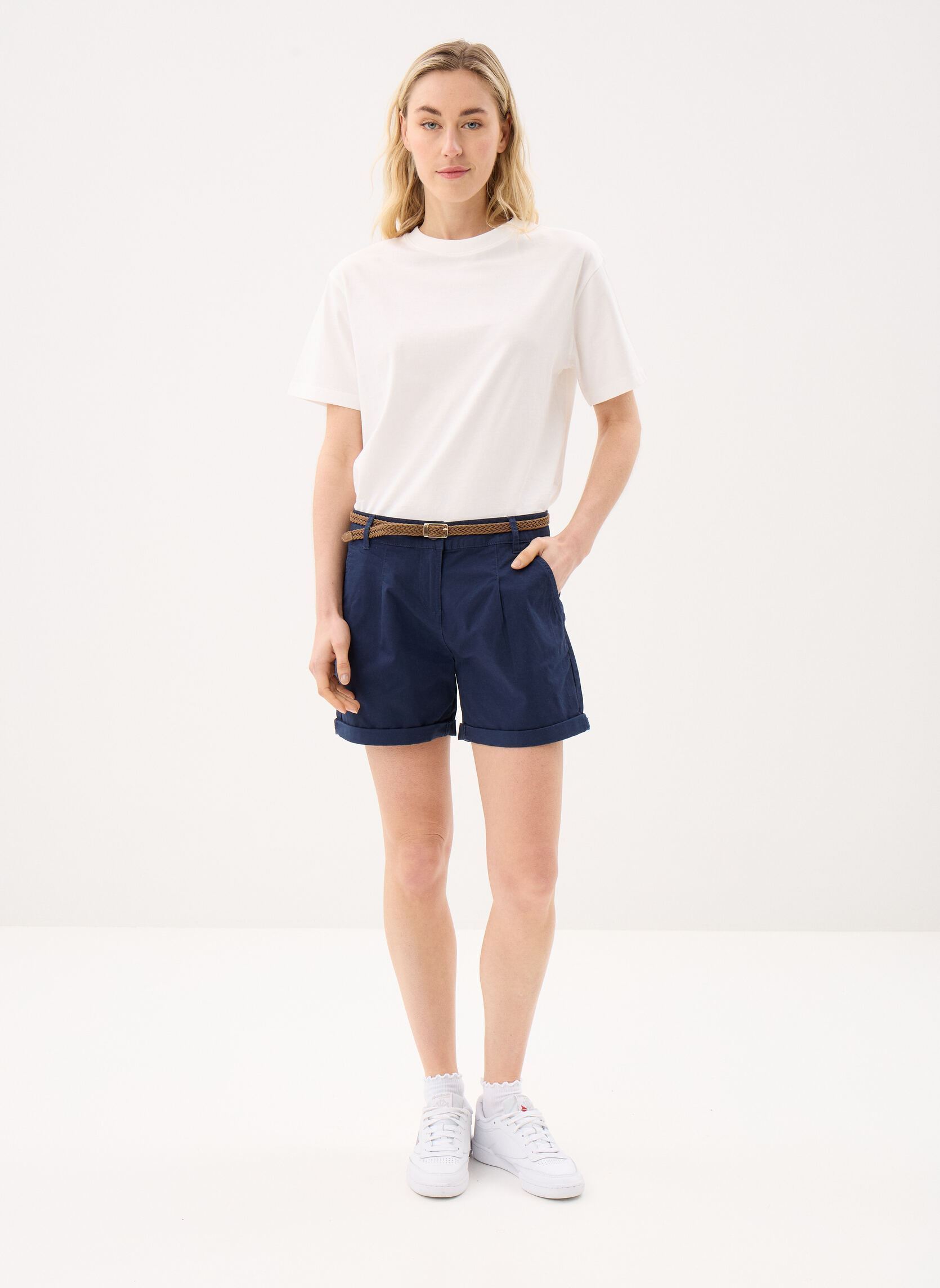 Shorts SHORT-CHINO femme bleu MADE BY Shorts SHORT-CHINO femme bleu BLACK IRIS