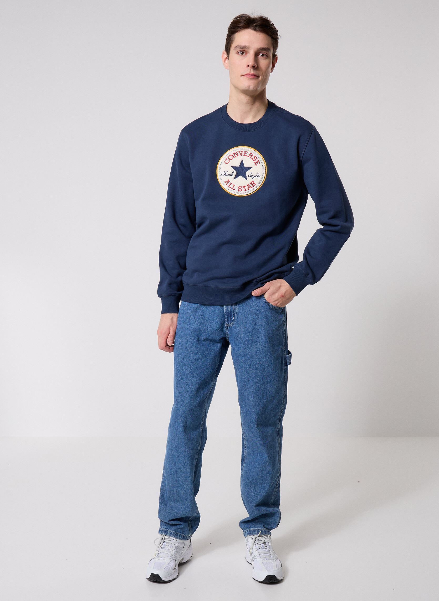 Sweats Chenille Htg Fleece homme bleu Converse Sweats Chenille Htg Fleece homme bleu Navy Blue