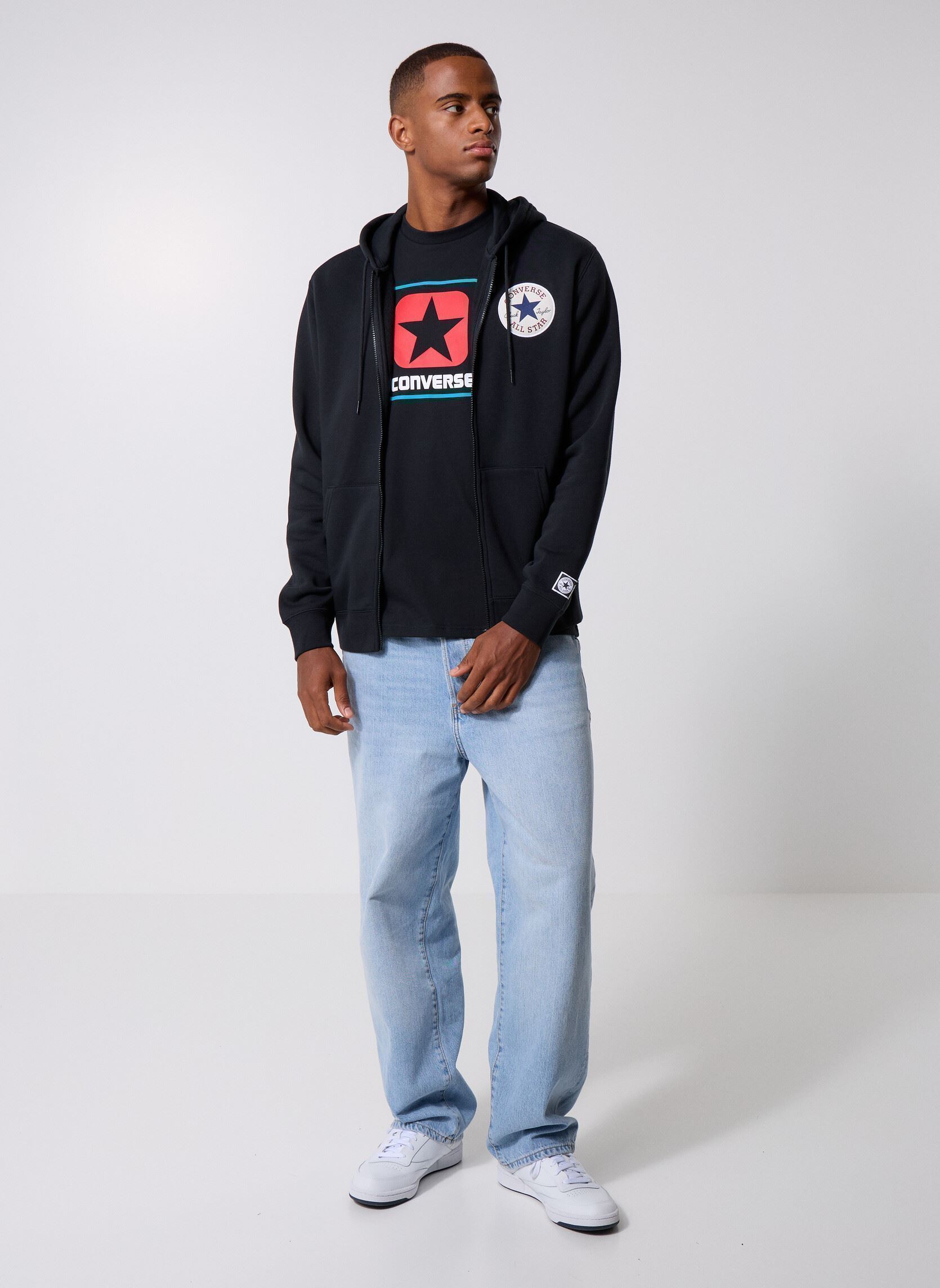 Sweatshirts mit Reißverschluss Chuck Fleece Std Fit herren schwarz Converse Sweatshirts mit Reißverschluss Chuck Fleece Std Fit herren schwarz Black Black