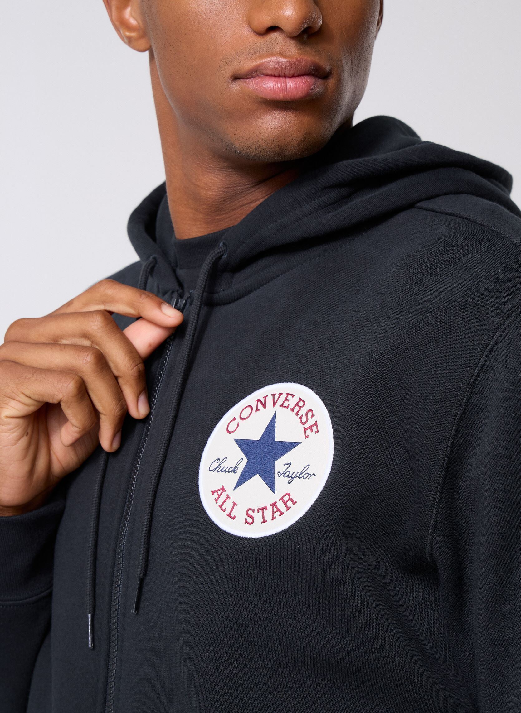 Sweatshirts mit Reißverschluss Chuck Fleece Std Fit herren schwarz Converse Sweatshirts mit Reißverschluss Chuck Fleece Std Fit herren schwarz Black Black