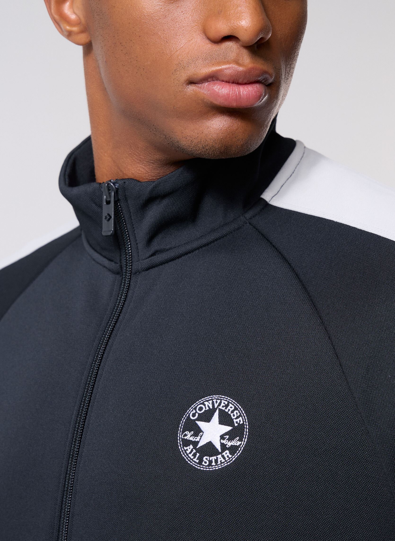 Vestes de survêtement Retro Track Jkt homme noir Converse Vestes de survêtement Retro Track Jkt homme noir Blk/Wht Black