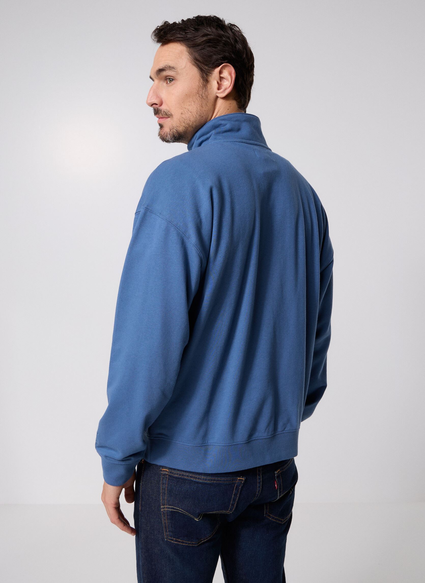 Sweaters met rits Snker Patch Half Zip heren blauw Converse Sweaters met rits Snker Patch Half Zip heren blauw Slacker Blue Blue