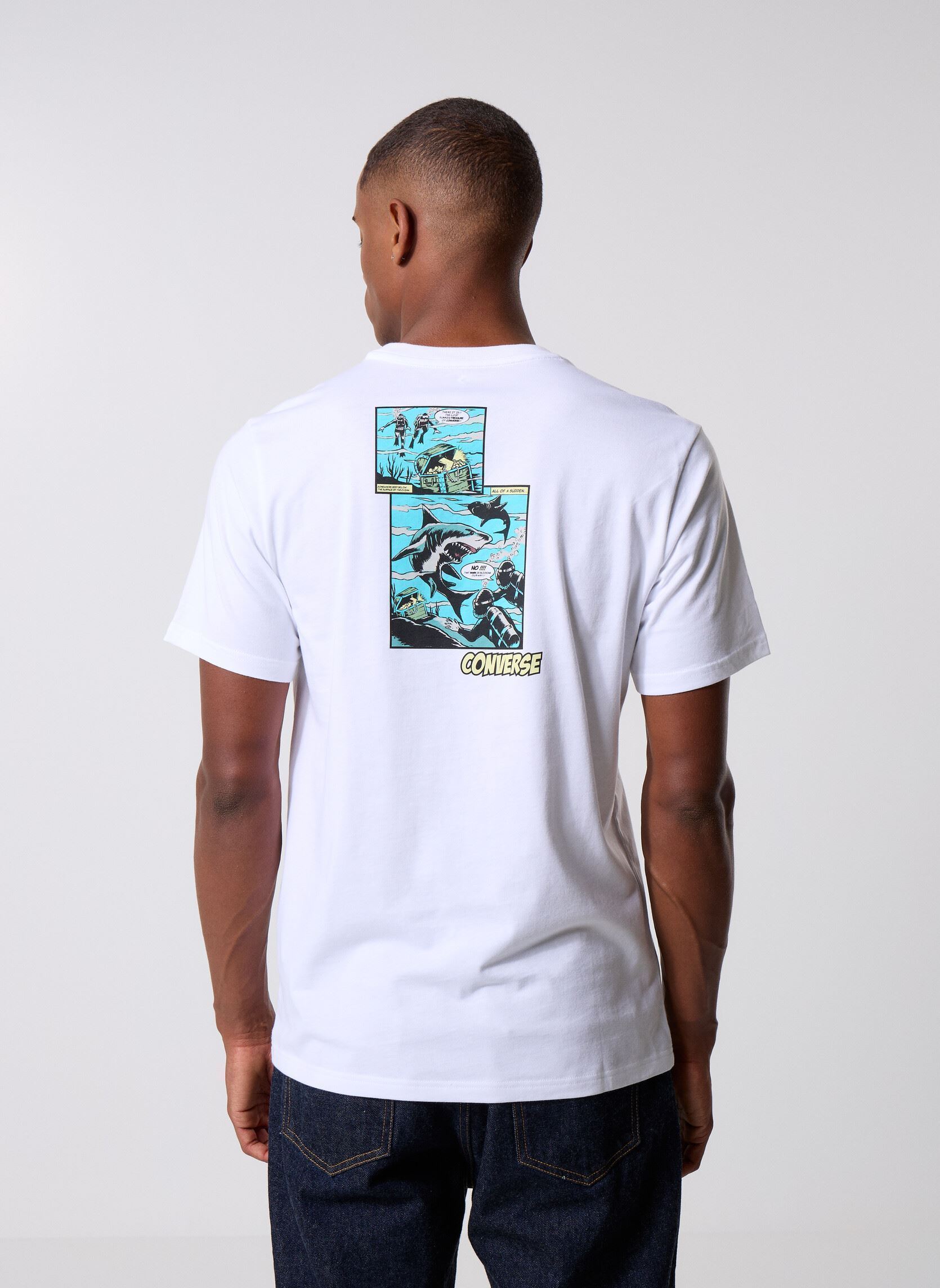 T-shirts met korte mouwen Comic Tee heren wit Converse T-shirts met korte mouwen Comic Tee heren wit White White