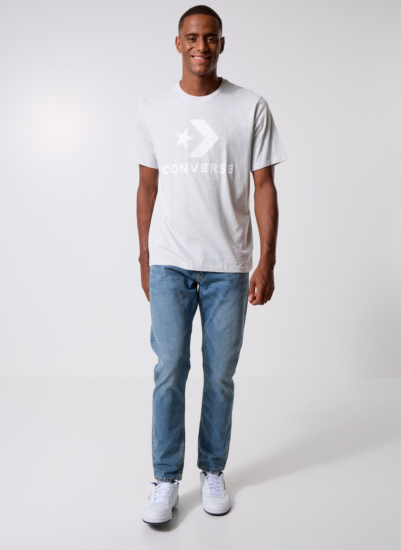 T-shirts met korte mouwen Cvm5T458Standard Fit heren grijs Converse T-shirts met korte mouwen Cvm5T458Standard Fit heren grijs Lt Grey Heather Grey