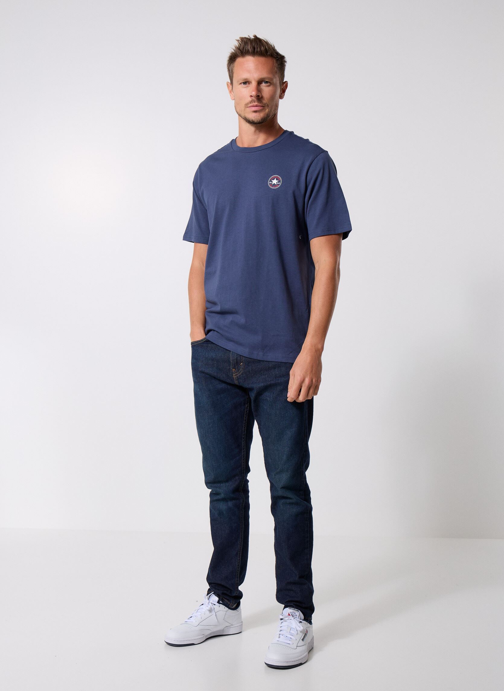 T-shirts met korte mouwen Core Chuck Patch Tee heren blauw Converse T-shirts met korte mouwen Core Chuck Patch Tee heren blauw Navy Blue