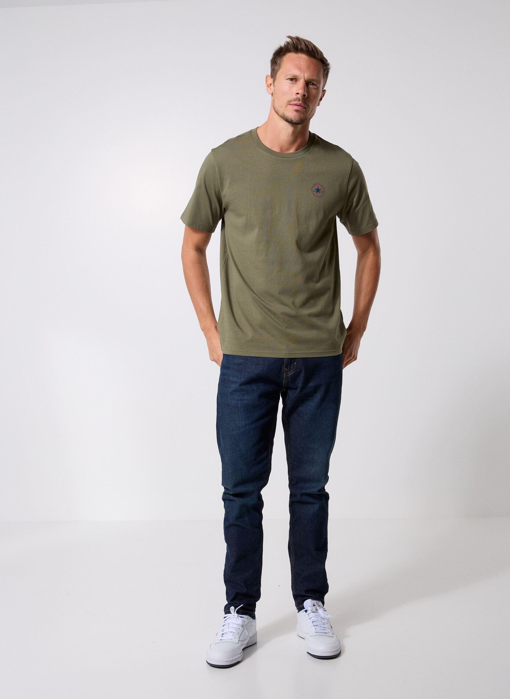 T-shirts met korte mouwen Core Chuck Patch Tee heren groen Converse T-shirts met korte mouwen Core Chuck Patch Tee heren groen Utility Green Green