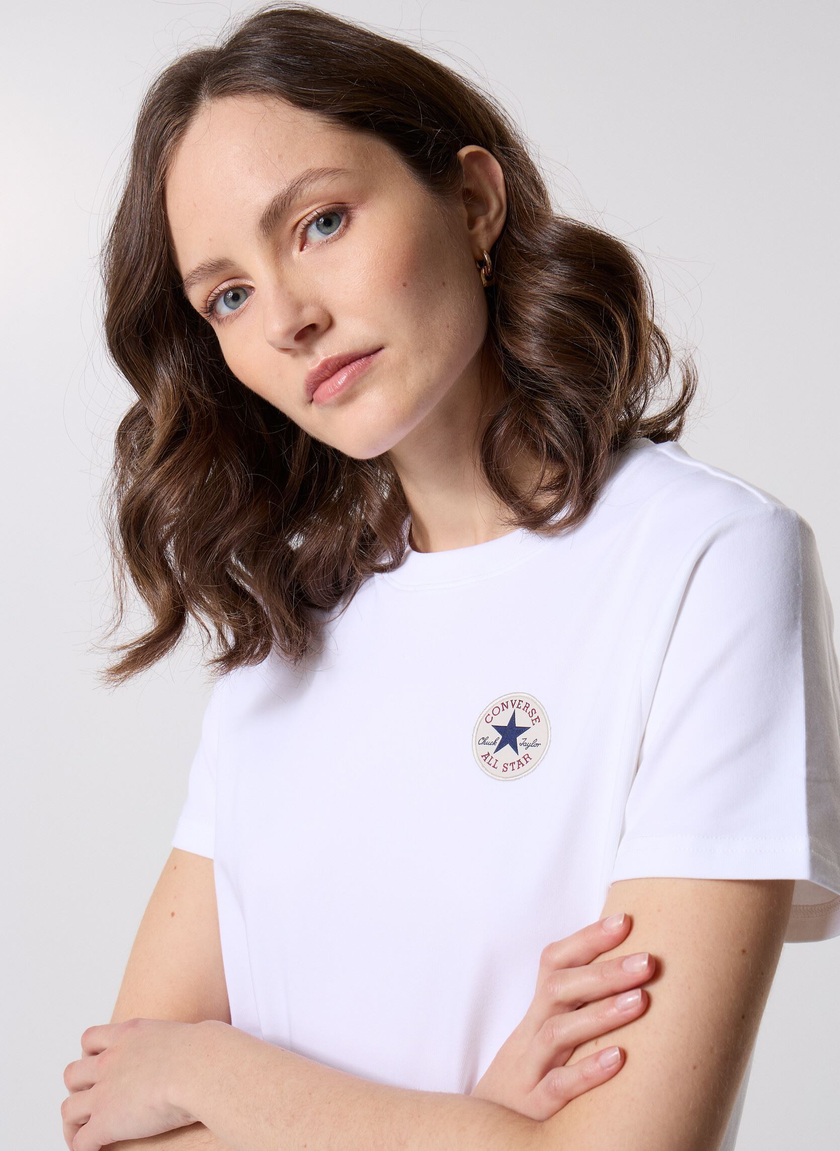 T-shirts met korte mouwen Core Chuck Patch Tee dames wit Converse T-shirts met korte mouwen Core Chuck Patch Tee dames wit White White