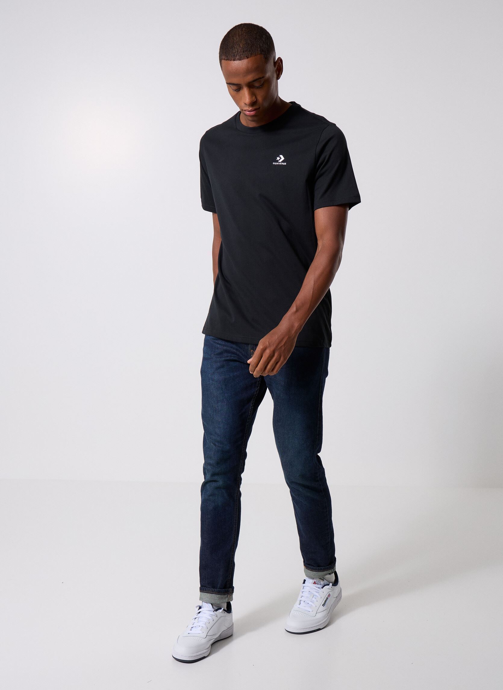 Kurzarm-T-Shirts Chest Star Chev Tee herren schwarz Converse Kurzarm-T-Shirts Chest Star Chev Tee herren schwarz Black Black