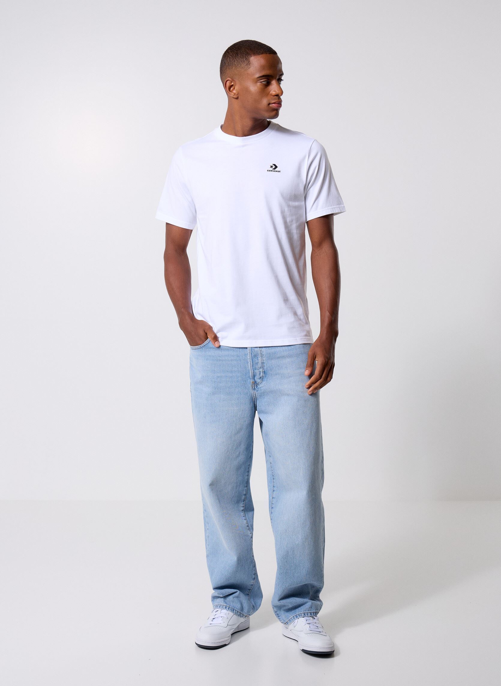 Kurzarm-T-Shirts Chest Star Chev Tee herren weiß Converse Kurzarm-T-Shirts Chest Star Chev Tee herren weiß White White